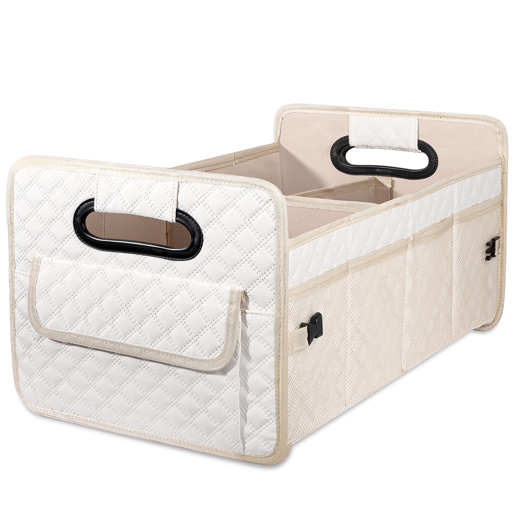 JiatuA Car Trunk Organizer for SUV, Car Storage Organizer Collapsible Multi Compartment Container Box, Adjustable Car Accessorie