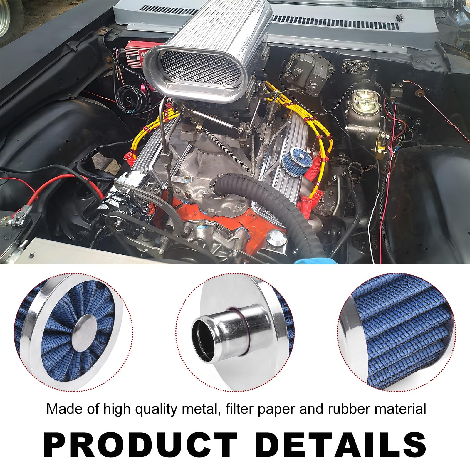 Wevdn Air Intake Filter, 23MM High Flow Air Filter Cold Breather Turbo Vent Cleaner, Air Filter Vent Cleaner Compatible with Car