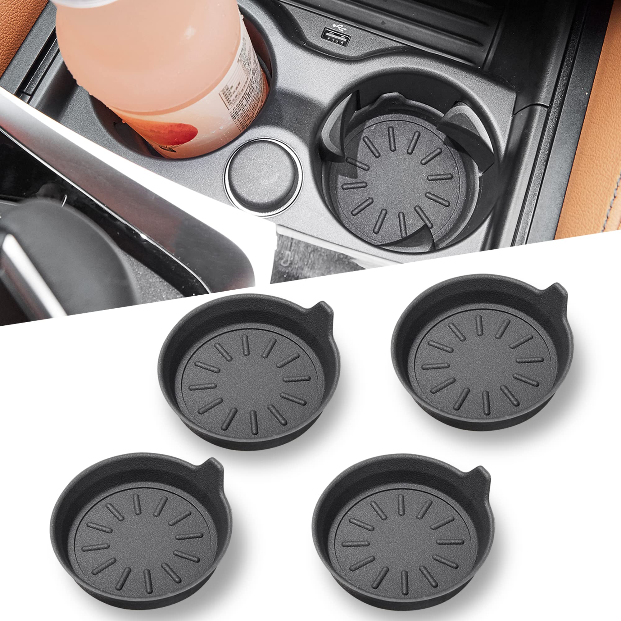 Winka Car Cup Holder Coasters, Universal Silicone Coasters For Cup Holders, Vehicle Cup Holder Coasters 4 Pcs