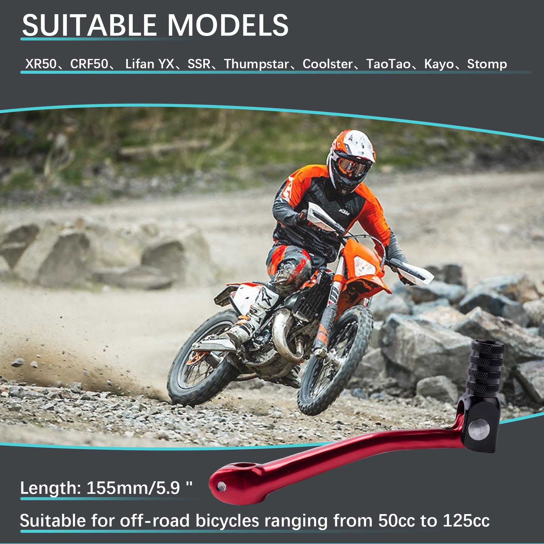 Otohans Automotive Cnc Aluminum 2'' Folding Gear Shifter Shift Lever Compatible With Honda Xr50 Crf50 Xr Crf 50Cc 70Cc 90Cc 110C