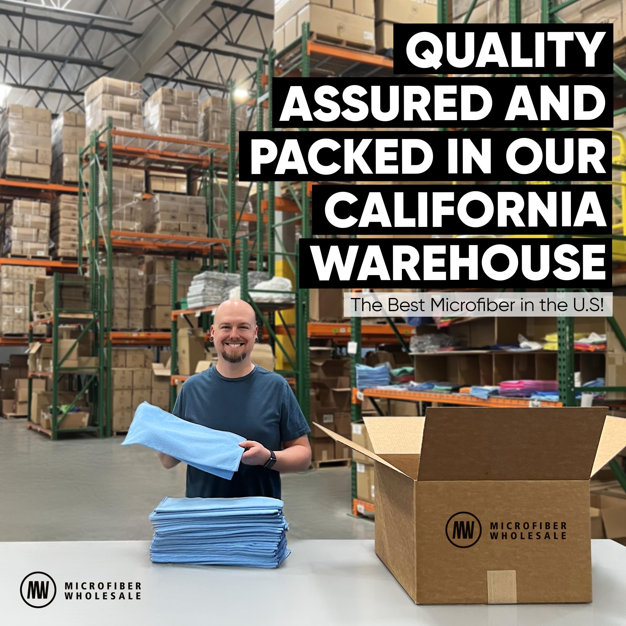 16'' X 16'' All Purpose Microfiber Towels (Blue-200 Qty)