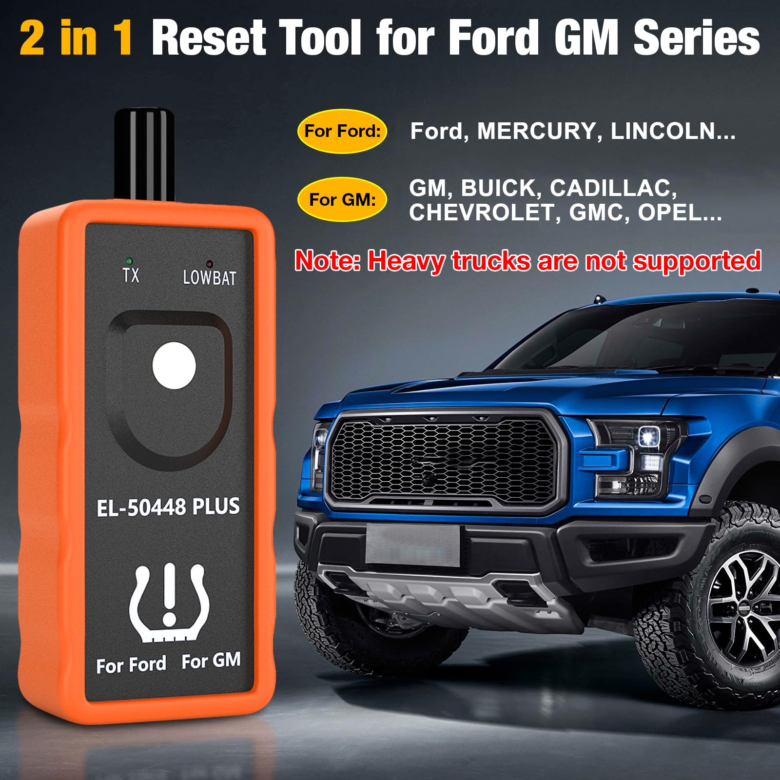Kingbolen El-50448 Plus Tpms Relearn Tool For Ford For Gm Automotive Tire Pressure Monitor Sensor 315/433 Mhz Reset Tool, 2 In 1