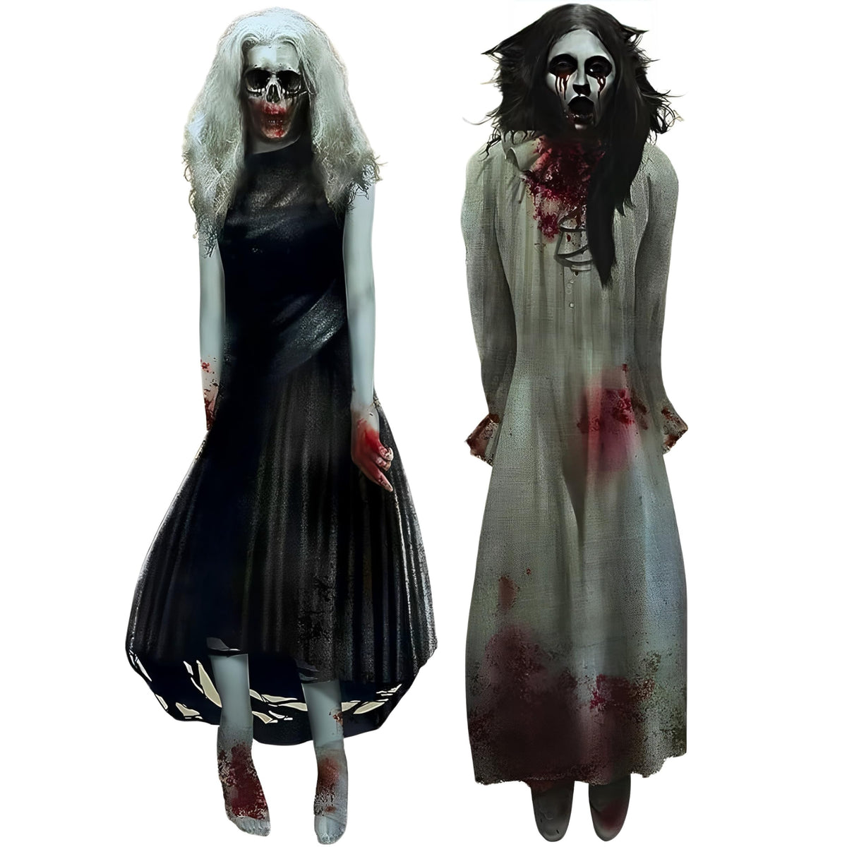 Haunting Ghost Girls Plastic Scene Setters Add-Ons - 65'' X 33.5'' (Pack Of 2) - Spooky Decorations For Eye-Catching Halloween C