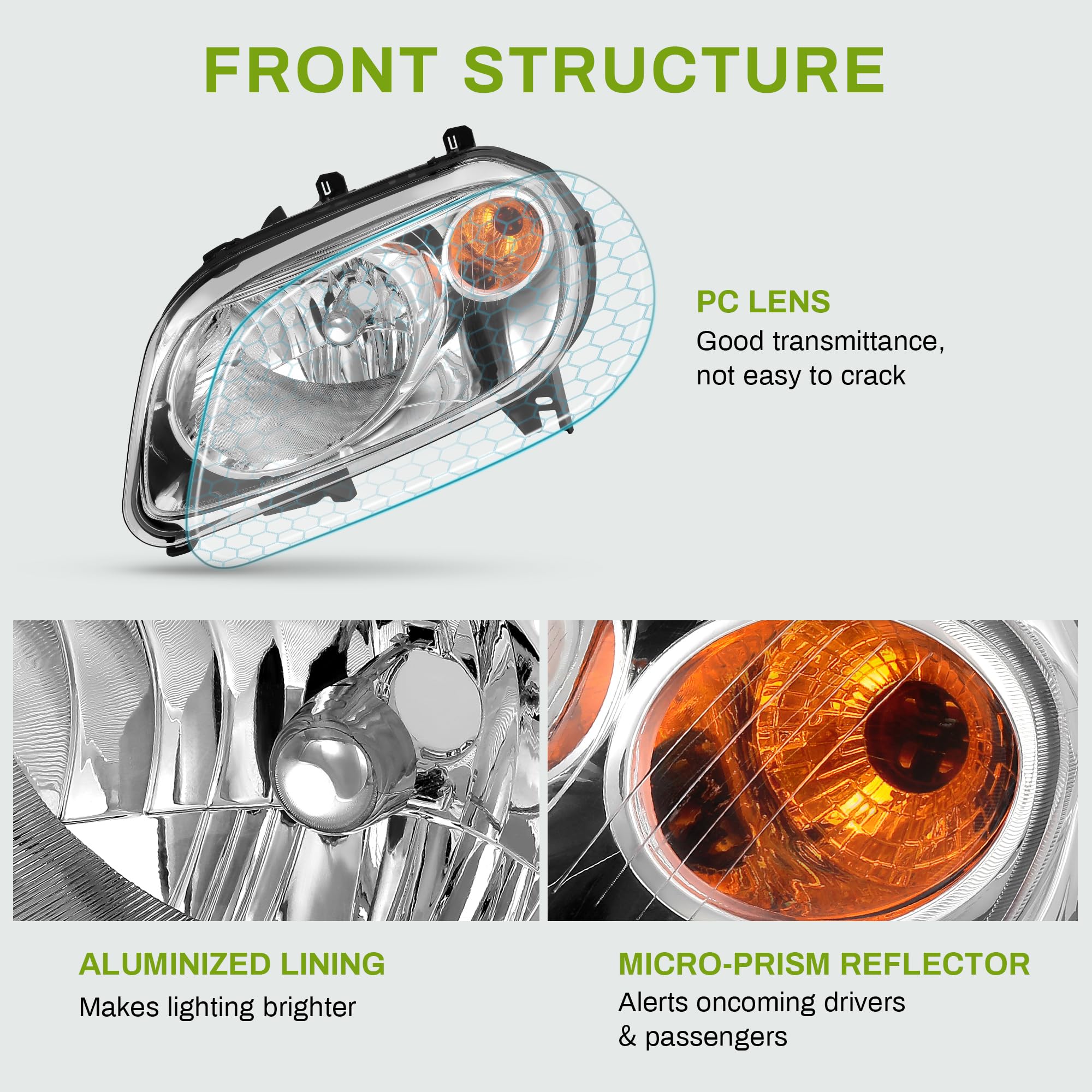 Autosaver88 Headlights Assembly Headlamps Compatible With 2006 2007 2008 2009 2010 2011 Chevy Hhr 06 07 08 09 10 11 2006-2011 06