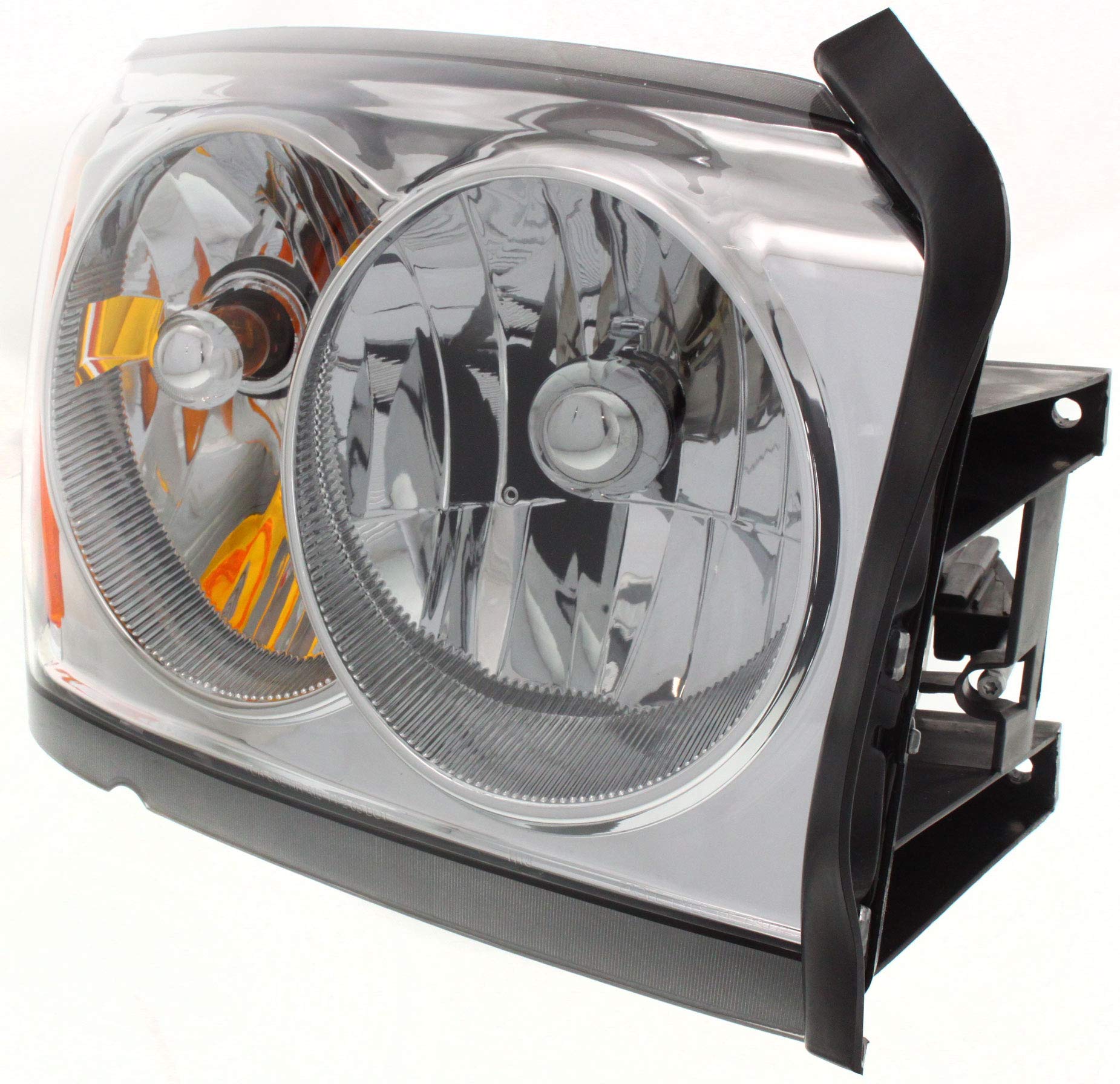 Evan-Fischer Headlight Assembly Compatible With 2005-2007 Dodge Dakota Halogen Chrome Interior With Corner Light Bulb Shield Pas