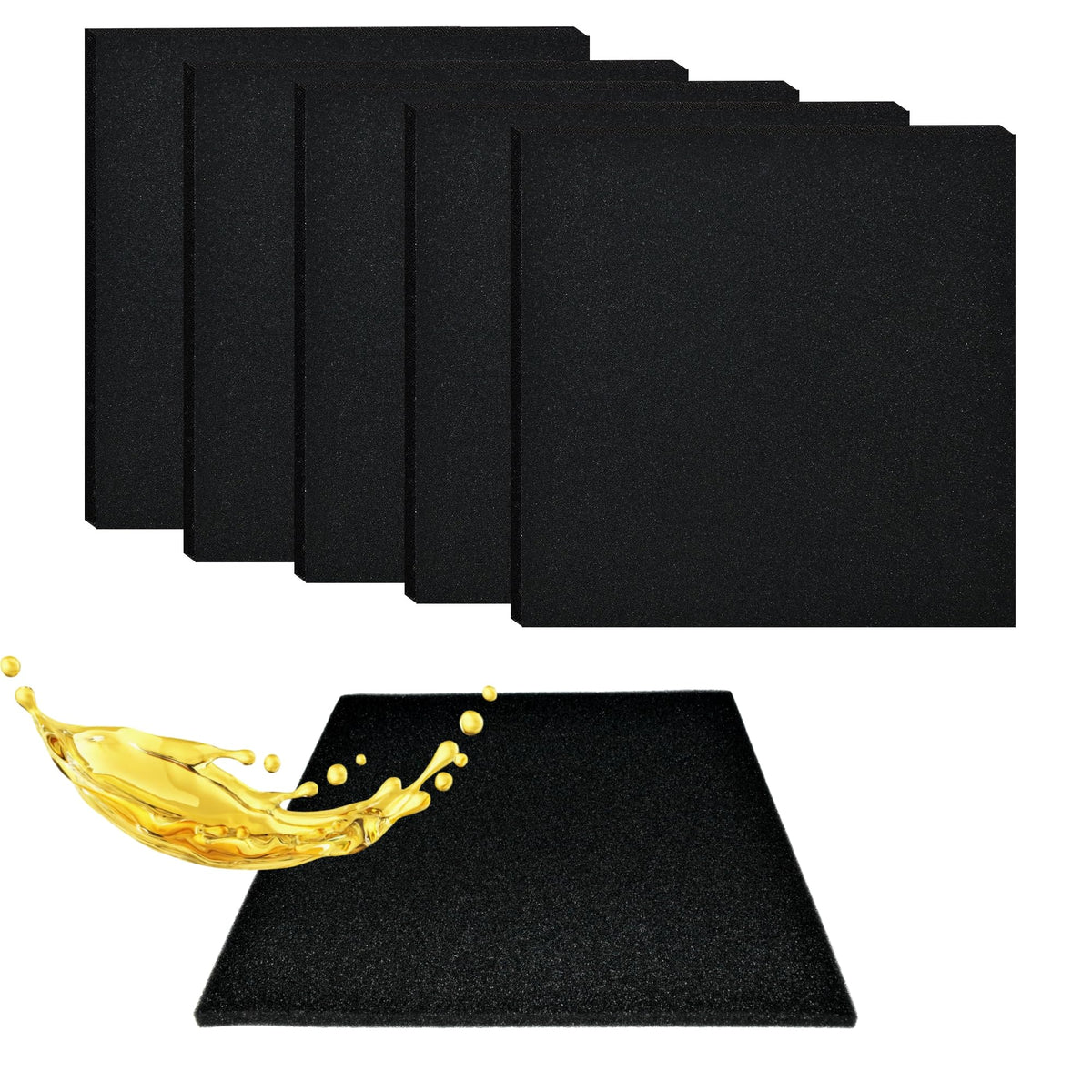 Feichanghao 5 Pcs Oil Drain Splash Pad, 22'' Square No Splatter Pad Oil Splash Pad Fits Most Oil Drains Anti Splash Oil Change M