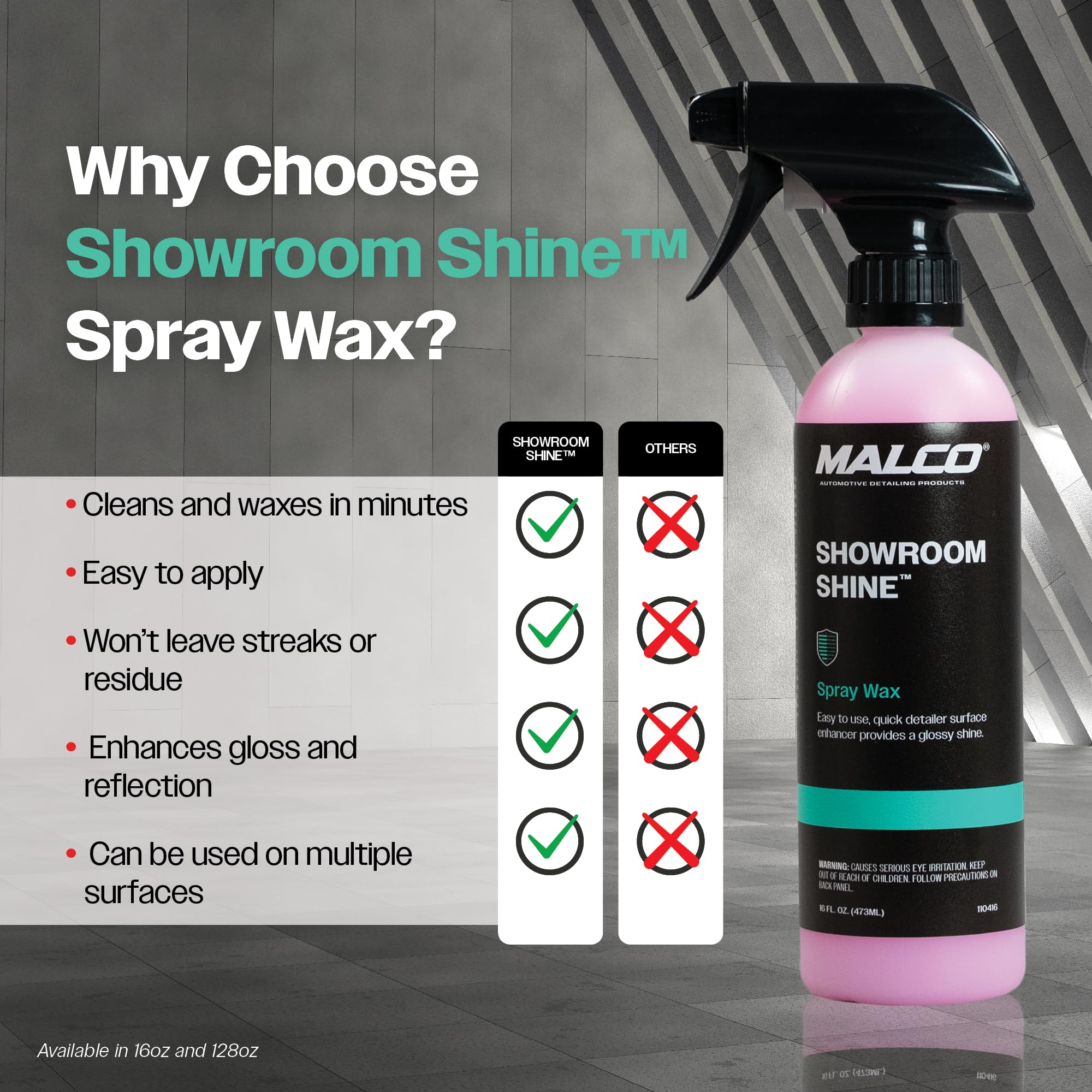 Malco Showroom Shine Spray Car Wax - Best Car Wax Spray For Professional Finish/Easy To Use Instant Detailer/Cleans And Waxes Pa