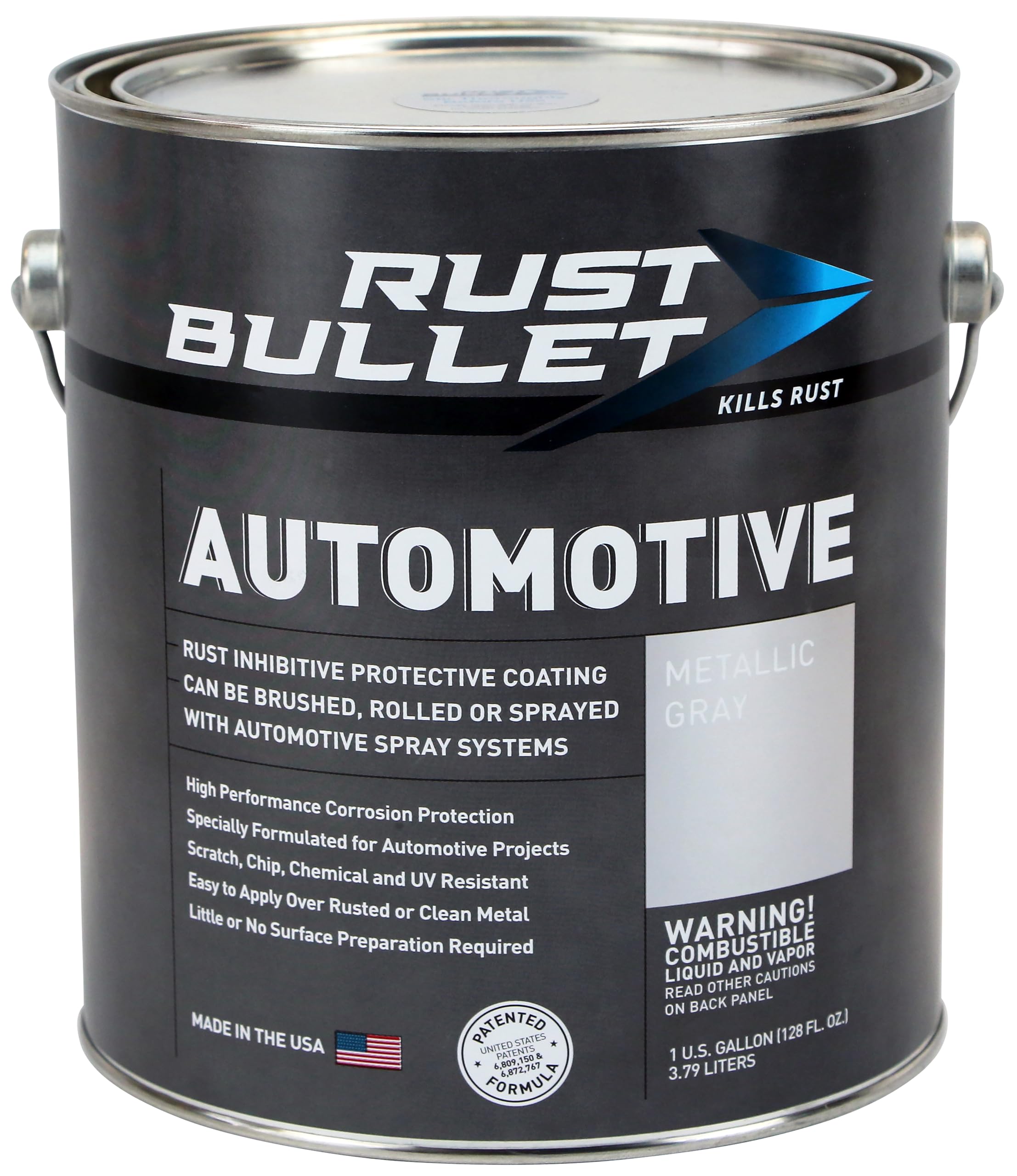 Rust Bullet Automotive - Metallic Gray - 1 Gallon - Rust Inhibitor & Protective Coating For Cars, Trucks, & Metal Surfaces, Uv R