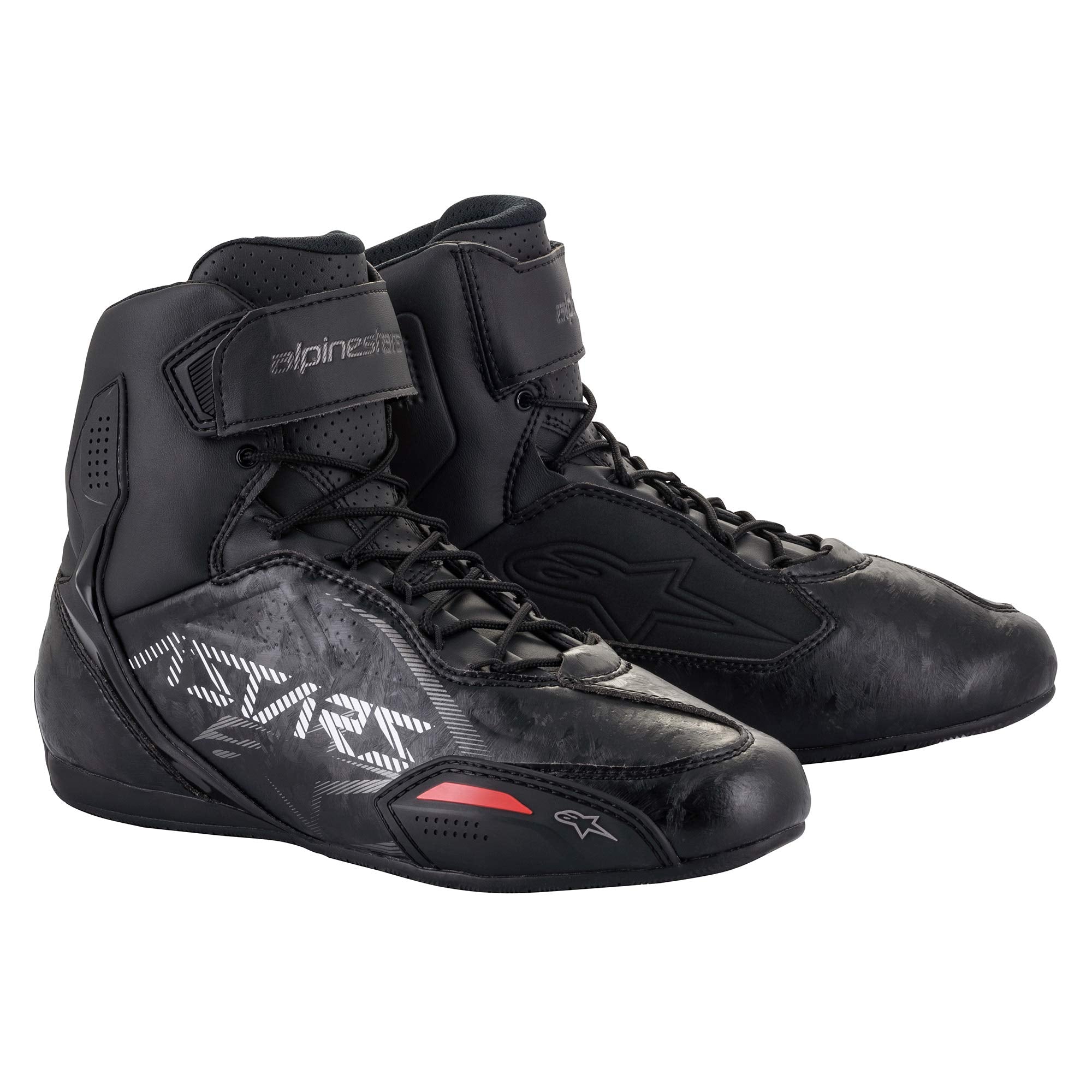 Alpinestars Faster-3 Motorcycle Righing Shoes, CE-Certified Lightweight Footwear For Protection & Grip, 7, Black/Black