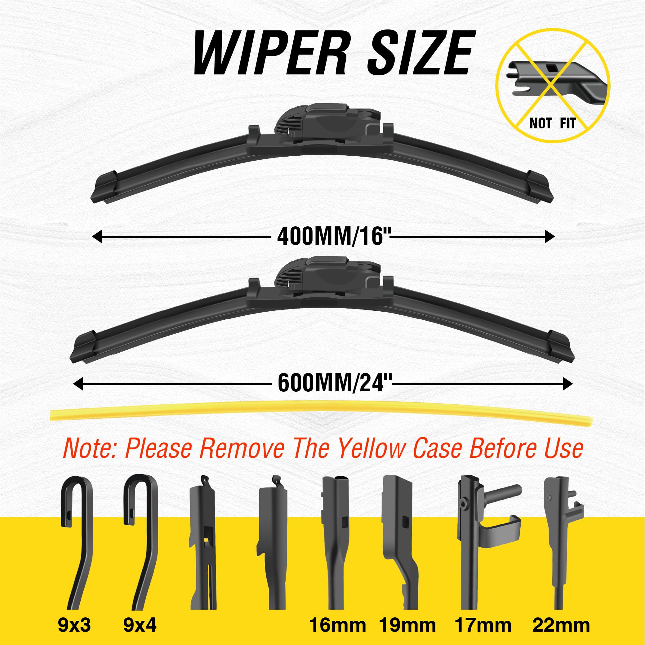 5 Plus 24''+16'' Windshield Wipers Replacement For Wiper Blades-Original Factory Quality (Pack Of 2)
