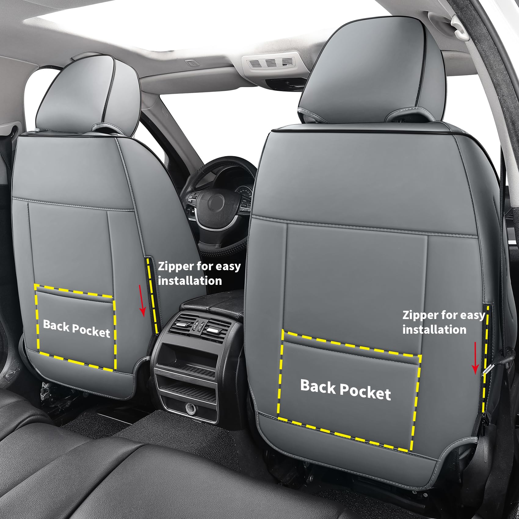 Tomatoman Car Seat Covers Compatible with Accent Elantra Tucson Equus Genesis Sonata Jeep Renegade Liberty Cherokee Full Coverag