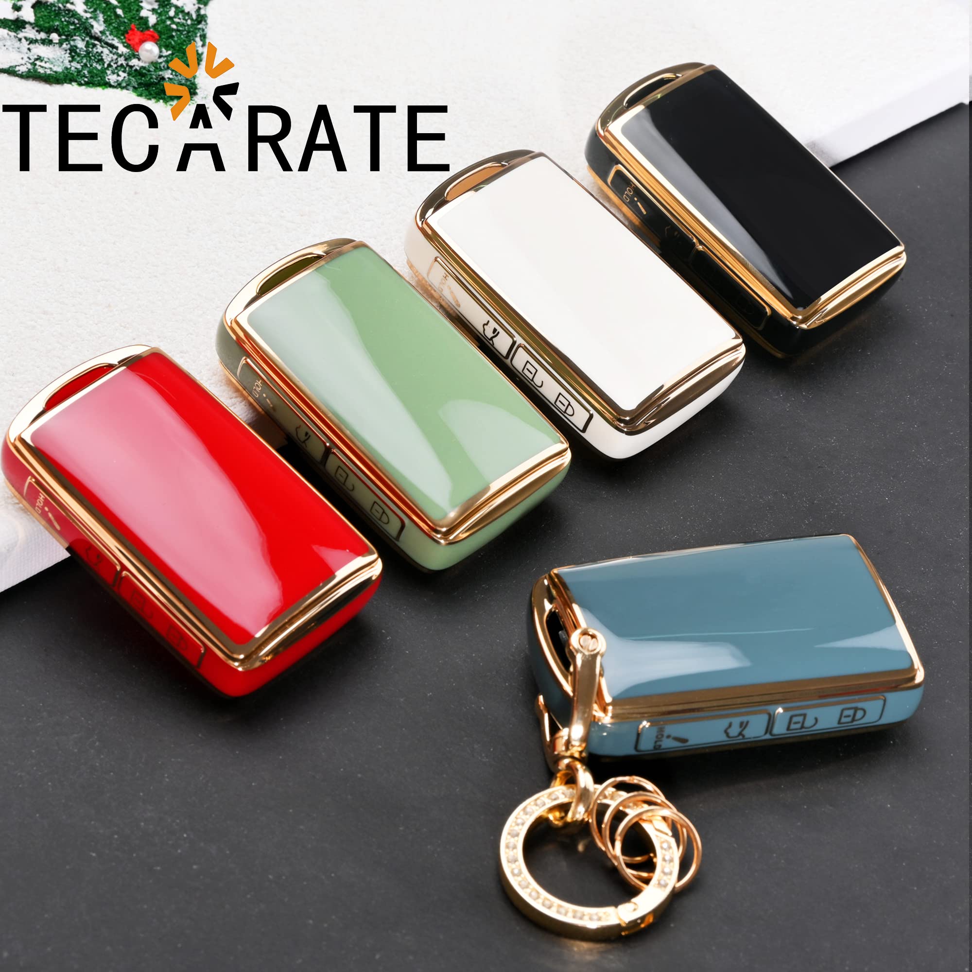 Tecarate Compatible For Mazda Key Fob Cover - Soft Tpu Key Fob Case Compatible For 2019-2022 Mazda 3, Mazda 3 Hatchback, 2020-2022 Mazda Cx-5, Cx-30, Cx-10 Smart Remote Keyless(Red