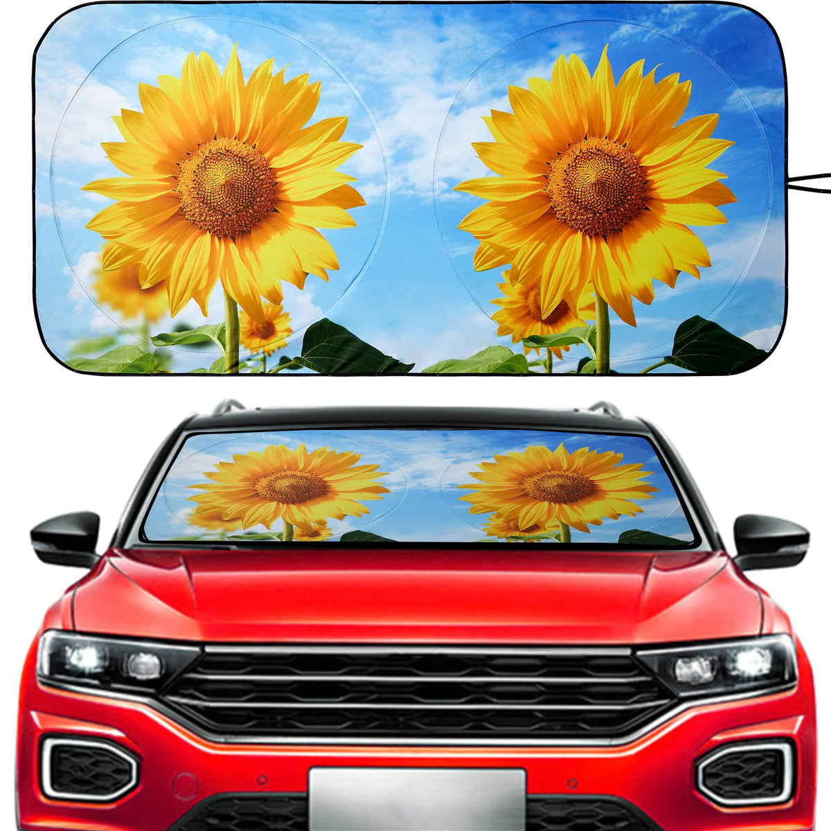 Vepagoo Car Windshield Sun Shade for Front Window, Sun Protector for UV Ray, Sun Blocker Keep Interior Cool, Car Sun Screen Prev