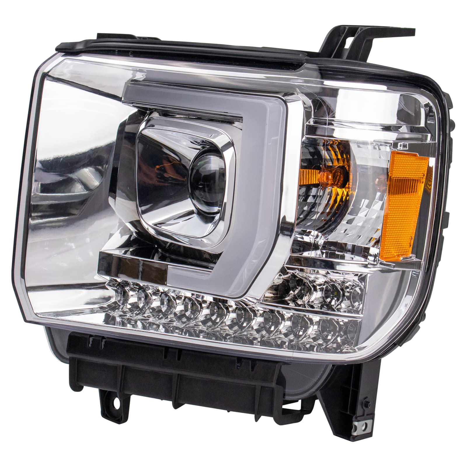 Trq Headlight Assembly Set Headlights Driver & Passenger Side Compatible With 2014-2015 Gmc Sierra 1500 2015-2019 Sierra 2500 Hd