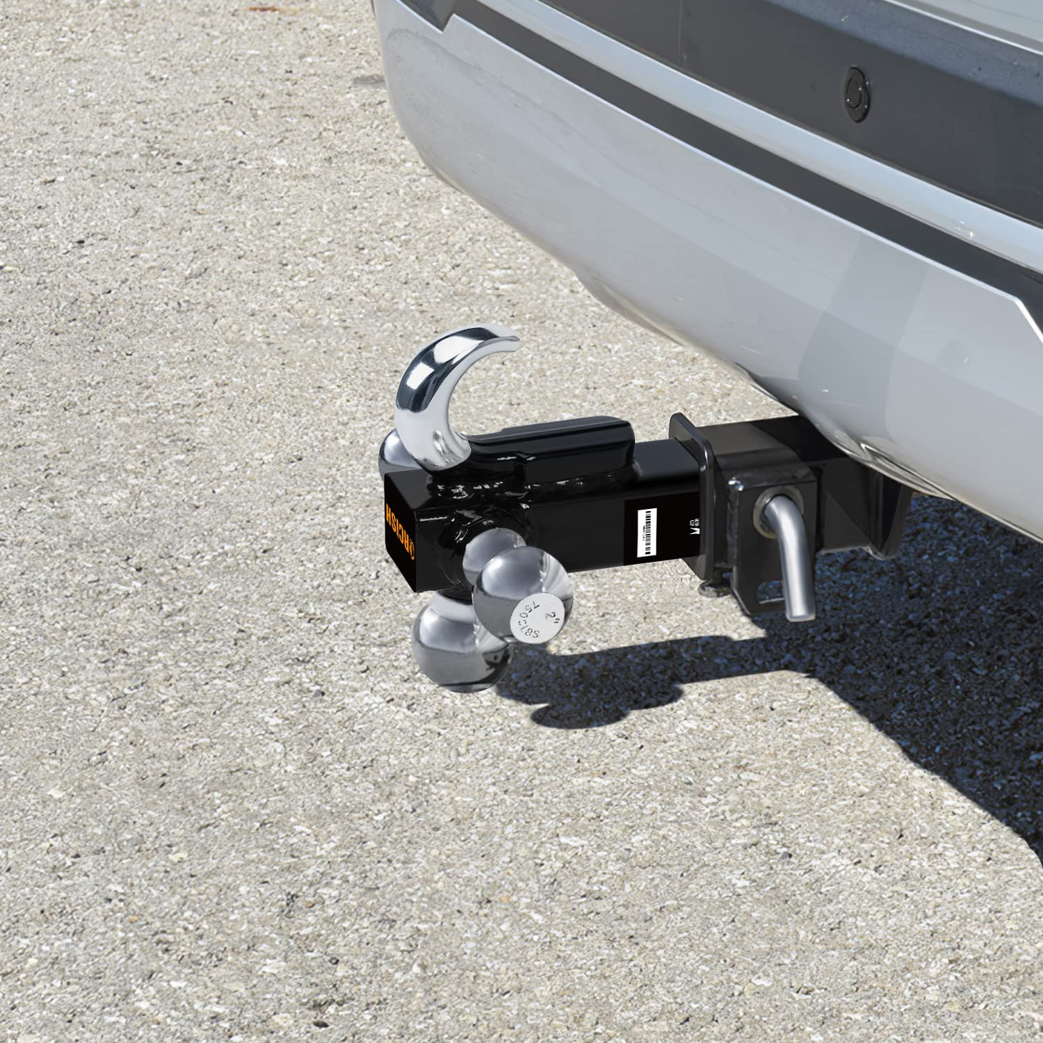 Orcish Trailer Hitch Tri-Ball Mount With Hook & Pin, Trailer Ball Size 1-7/8, 2 And 2-5/16, Fit 2 Inch Hitch Receiver, 2/3 In 1 Ball Truck Hitch, Tow Hitch