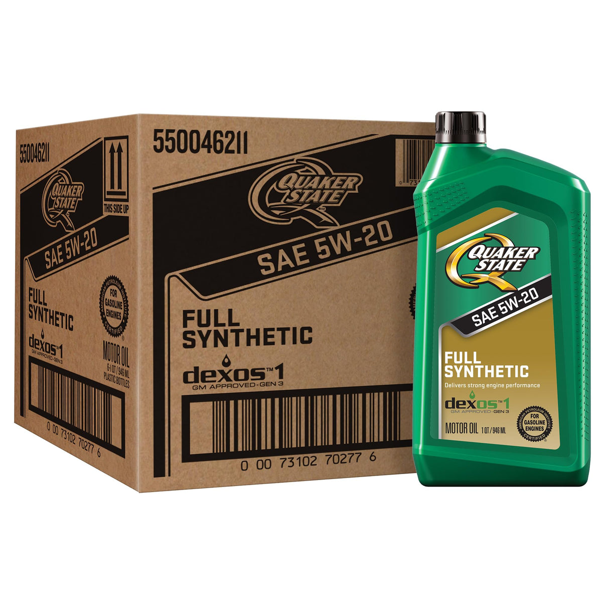 Quaker State Full Synthetic 5W-20 Motor Oil, 1 Quart (6 Pack)