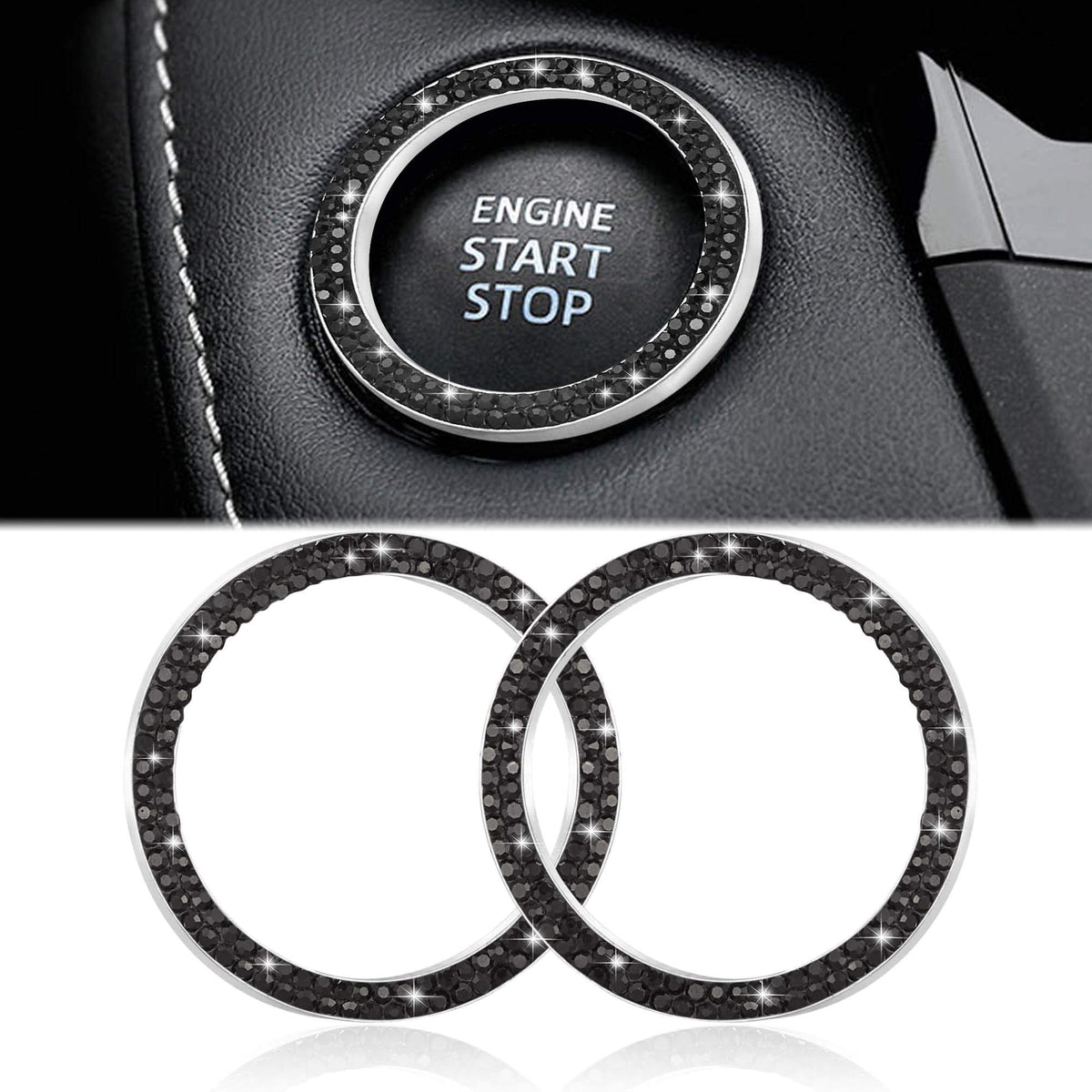 Winka Car Engines Start Stop Accessories For Car Interior Decoration Black 2Pcs WBCARB08K49XLK6