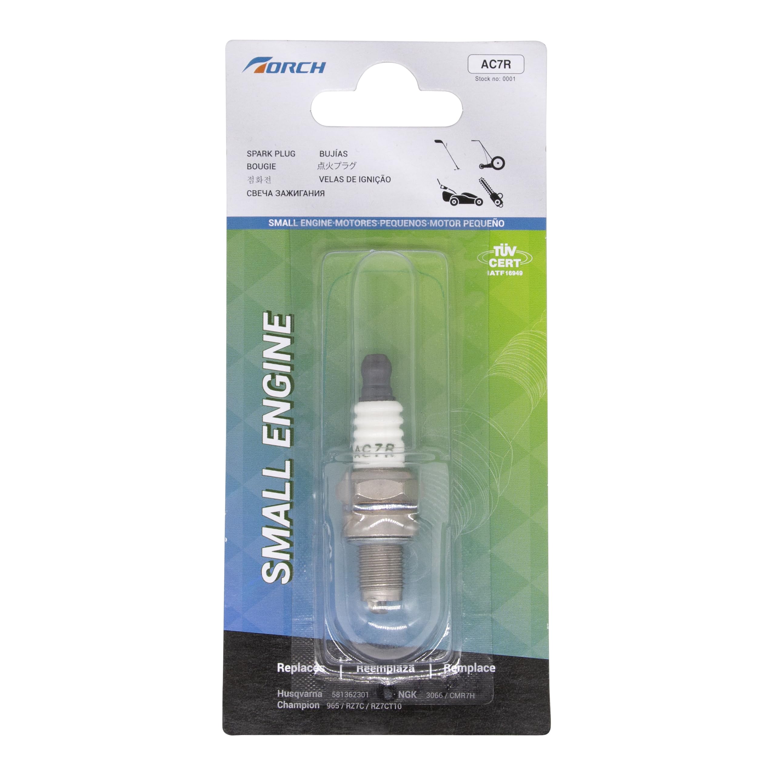 Torch Ac7R Spark Plug Compatible With Husqvarna 581362301, Shindaiwa 3699-91867, Red Max 369991867, 506615101, 544260901, 870217001, T107073110, T110873110, 521233401, Echo 90186Y, Oem, Ea