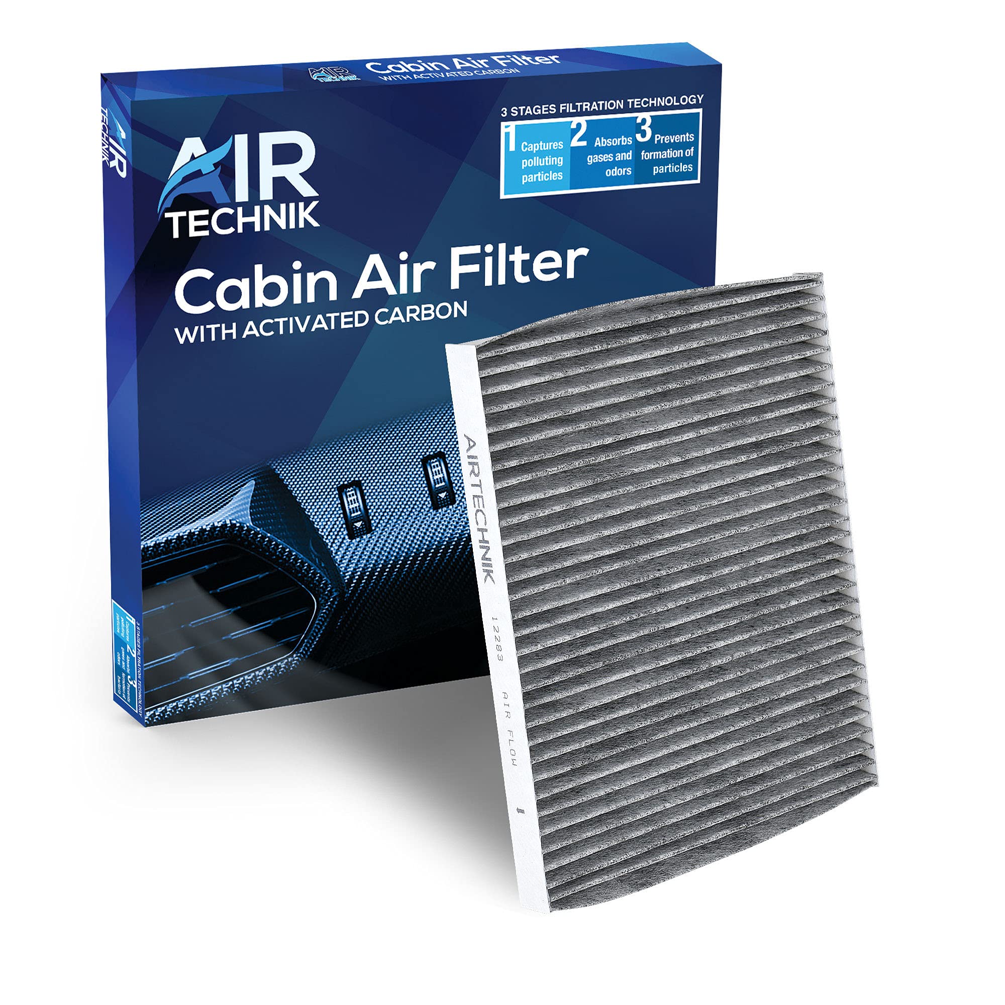 Airtechnik Cf12283 Cabin Air Filter W/Activated Carbon | Fits Chrysler Pacifica 2017-2025, Voyager 2020-2025, Grand Caravan 2021-2025 - 68308950Ab