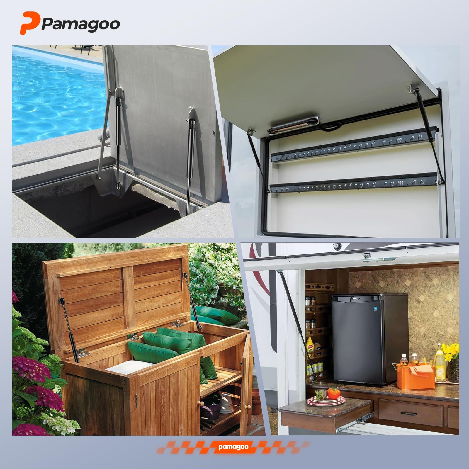 Pamagoo Sx200P1-11 20 Inch 10 Lbs Gas Shocks, Ml1410 20'' Gas Spring Strut For Entry Entrance Door Rv Window Motorhome Camper Do