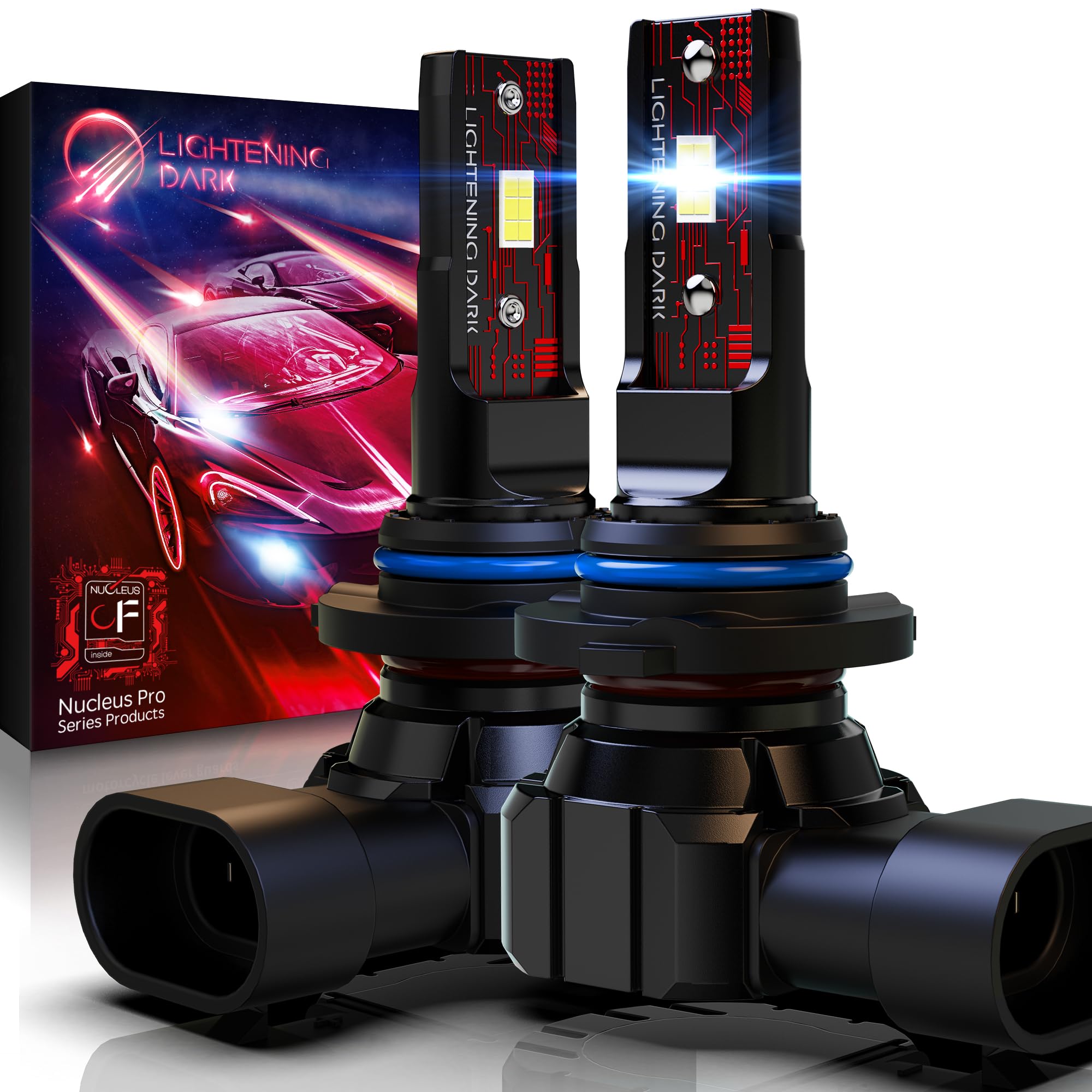 Lightening Dark 9006 Light Bulbs, Hb4 9006 Fog Light Bulbs 6500K Xenon White Extremely Bright Wireless Fanless Bulbs(Pack Of 2)