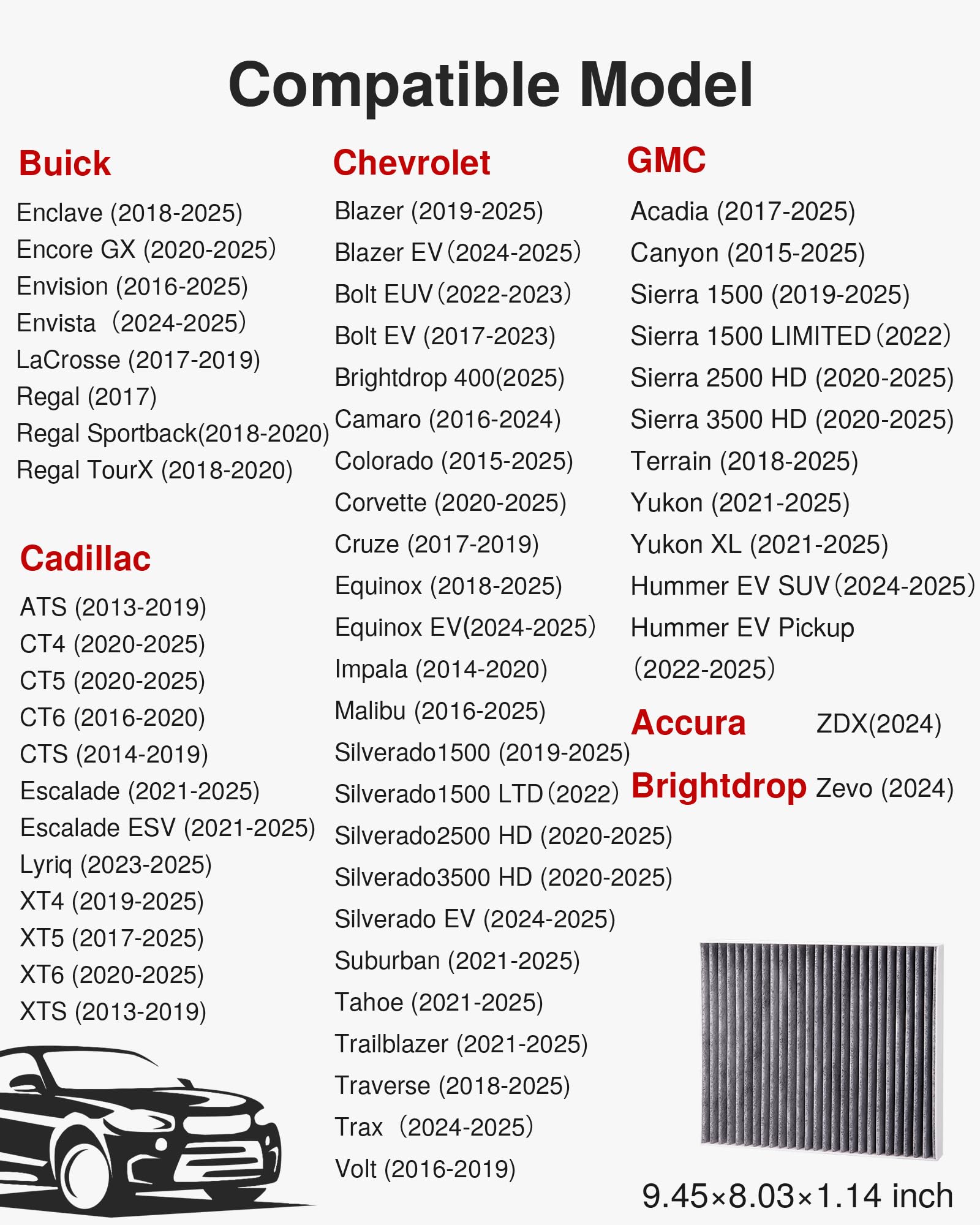 Puroma Cabin Air Filter with Activated Carbon, Replacement for 6091C, CP966, CF11966, Buick Enclave, LaCrosse, Cadillac ATS, CTS