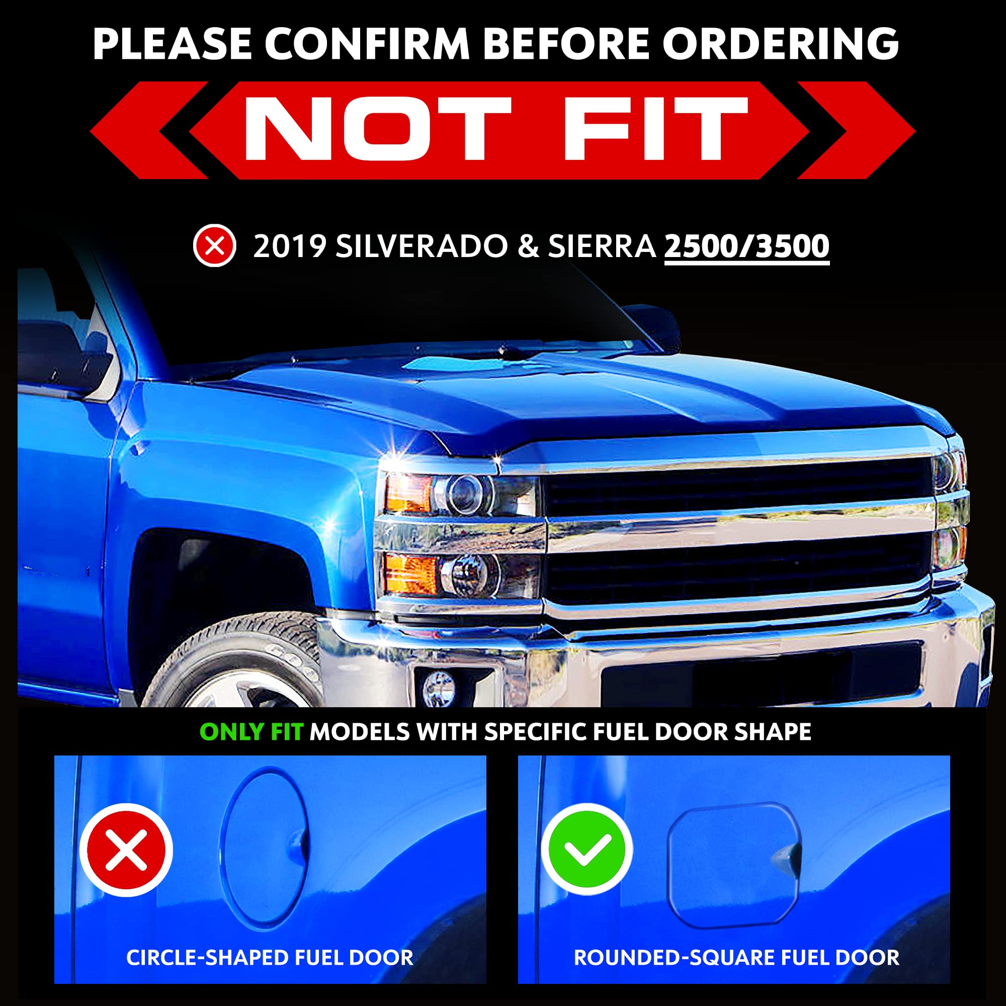 Tyger Auto 6'' Riser Running Boards Compatible with 2019-2025 Chevy Silverado GMC Sierra 1500; 2020-2025 2500 3500HD | Crew Cab