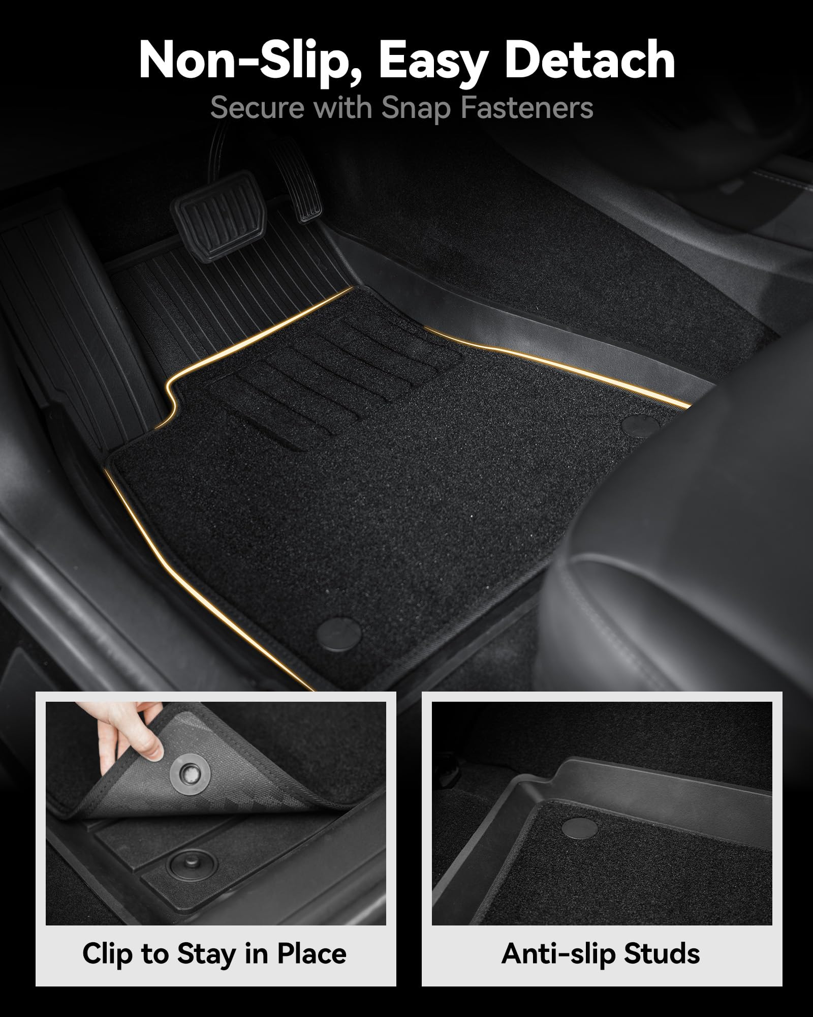 3W Dodge Ram 1500 Floor Mats & Fornt Carpet For 2019-2024 With Original Storage Under Rear Seat All Weather Floor Liner Car Acce