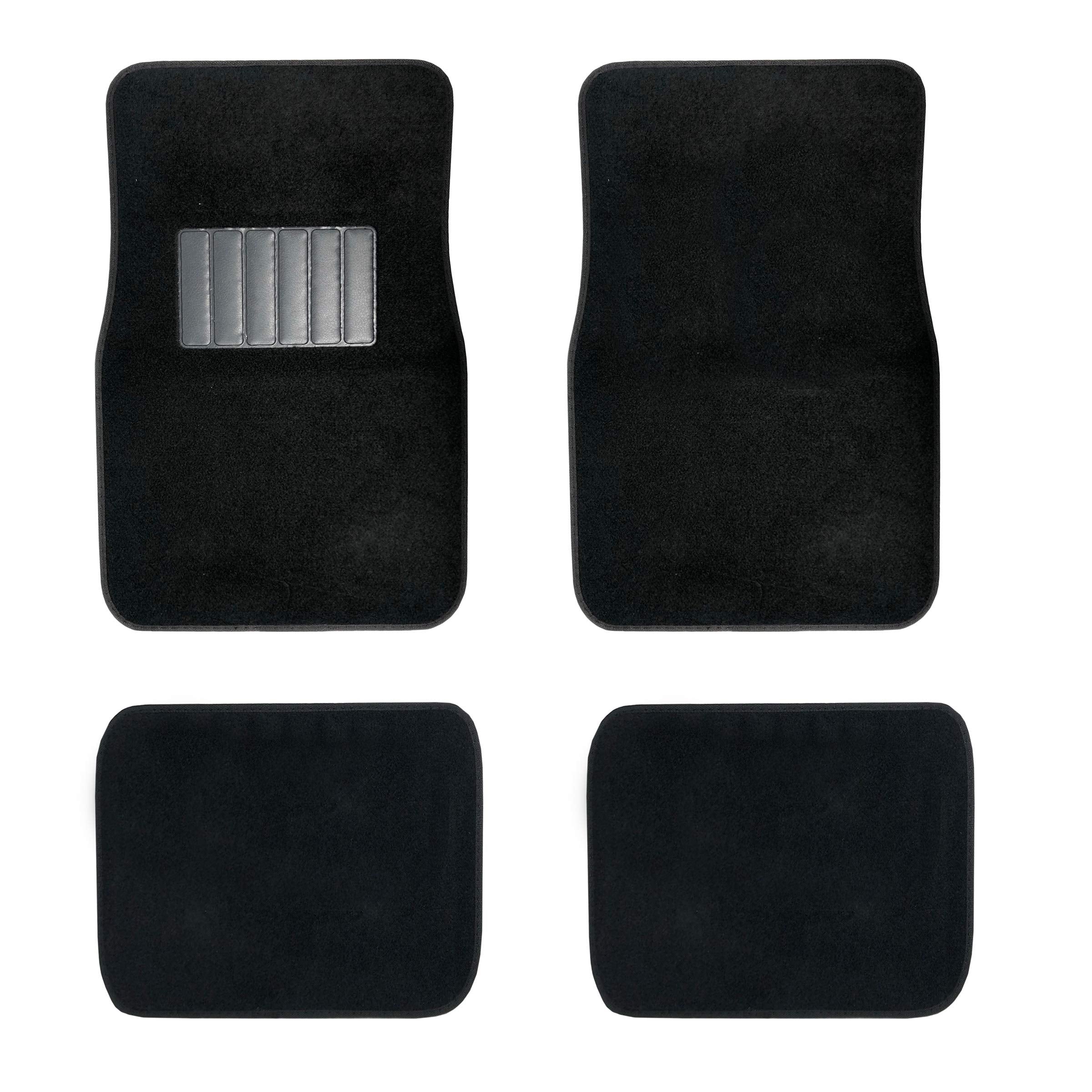 New Carpet Car Floor Mats 4 Pc Set For Cars Trucks Suvs With Heel Pad -Front And Rear Mats Universal Classic Matching Heel Pad (