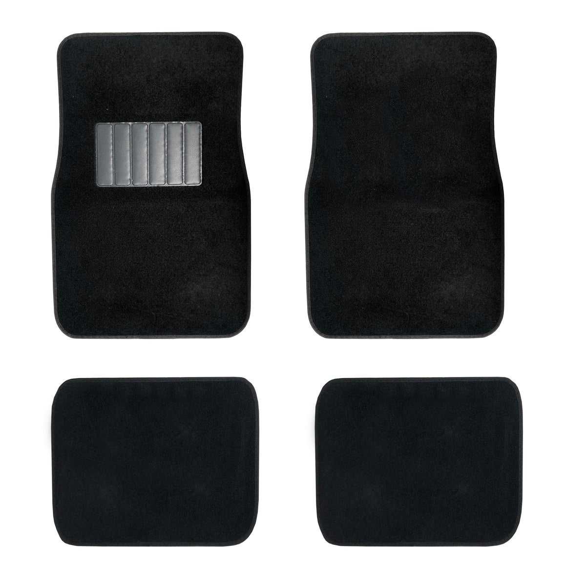 New Carpet Car Floor Mats 4 Pc Set For Cars Trucks Suvs With Heel Pad -Front And Rear Mats Universal Classic Matching Heel Pad (