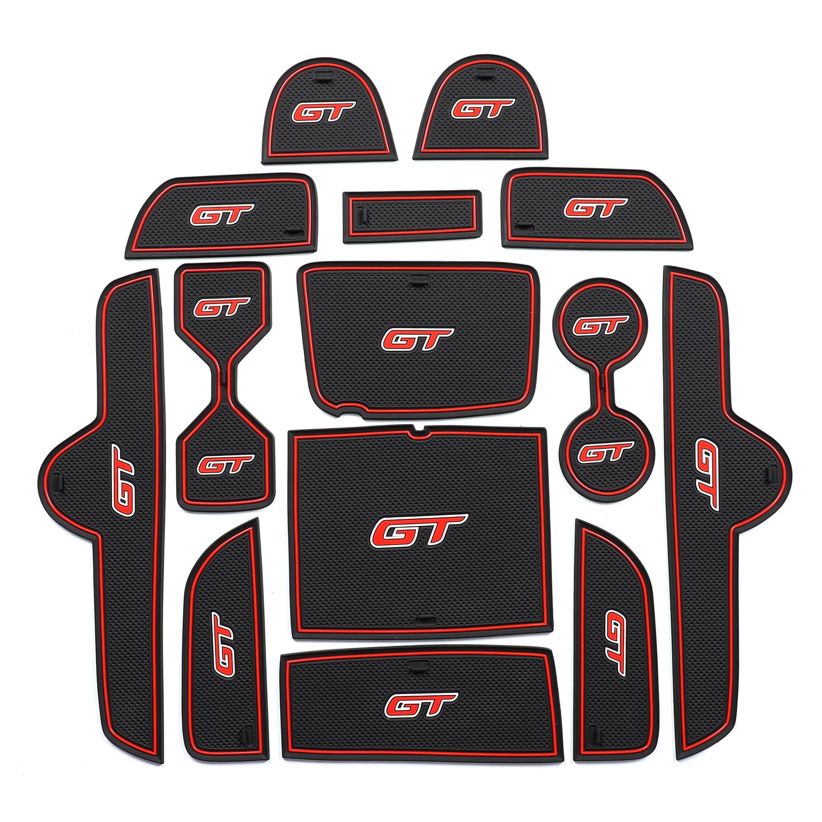 Center Console Liner Compatible With Kia Forte Gt/Gt-Line 2022 2023 2024 Center Console Liner Cup Holders Non-Slip Pad Inserts Accessories (Red)