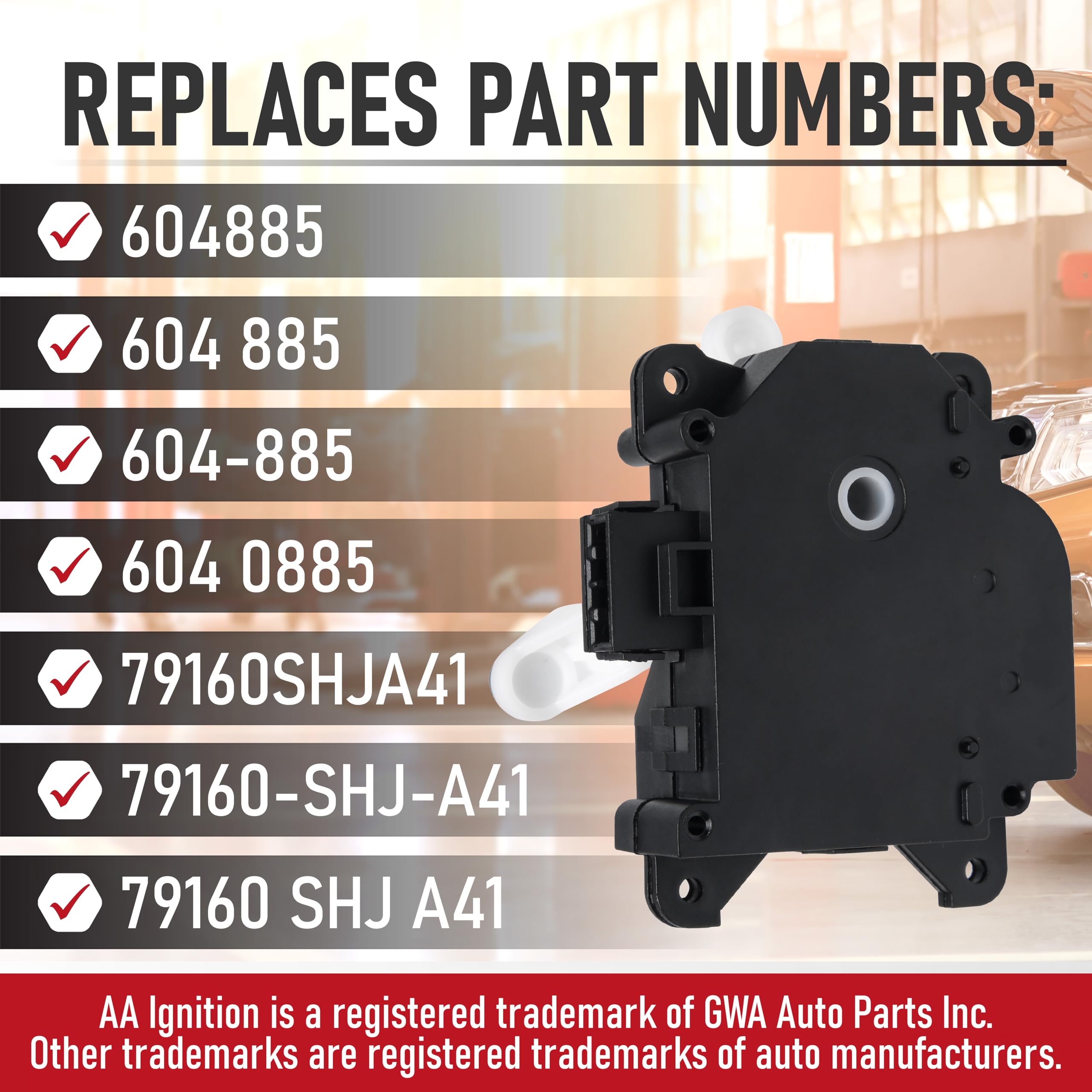 Hvac Air Blend Door Actuator Heater Replacement- Compatible With Honda Vehicles - 2005-2010 Odyssey, 2006-2014 Ridgeline - Repla
