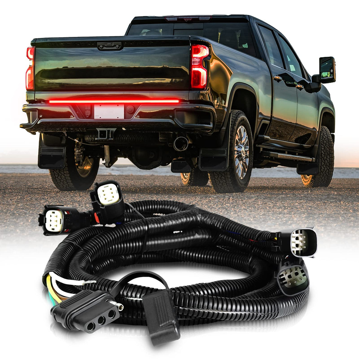 Opt7 Easy Connect Harness For 2019-2021 Chevy Silverado/Gmc Sierra 1500, Compatible With Redline Led Tailgate Light Bar