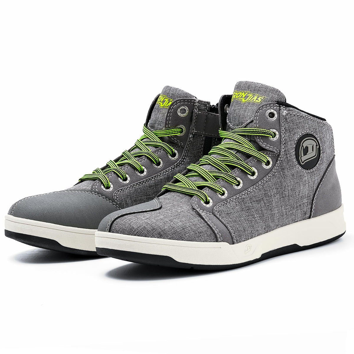 Iron Jia 'S Motorcycle Shoes For Men, Breathable Anti-Slip Protective Gear, Powersport Casual Motorcycle Riding Boots (Grey 8)