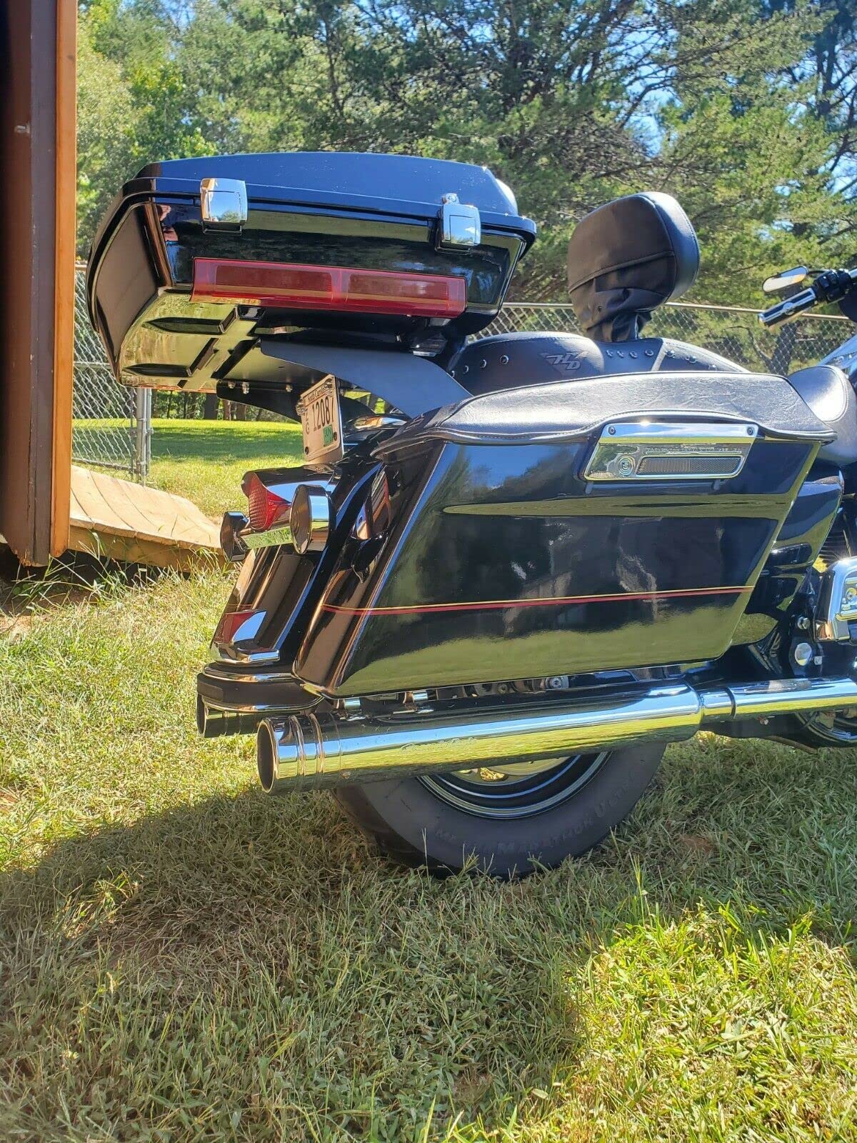 Ecotric King Tour Pack Trunk Bracket Rack Compatible With 1997-2008 Harley Touring Fl Mount King Tour Pack Pak Latches Razor Cho