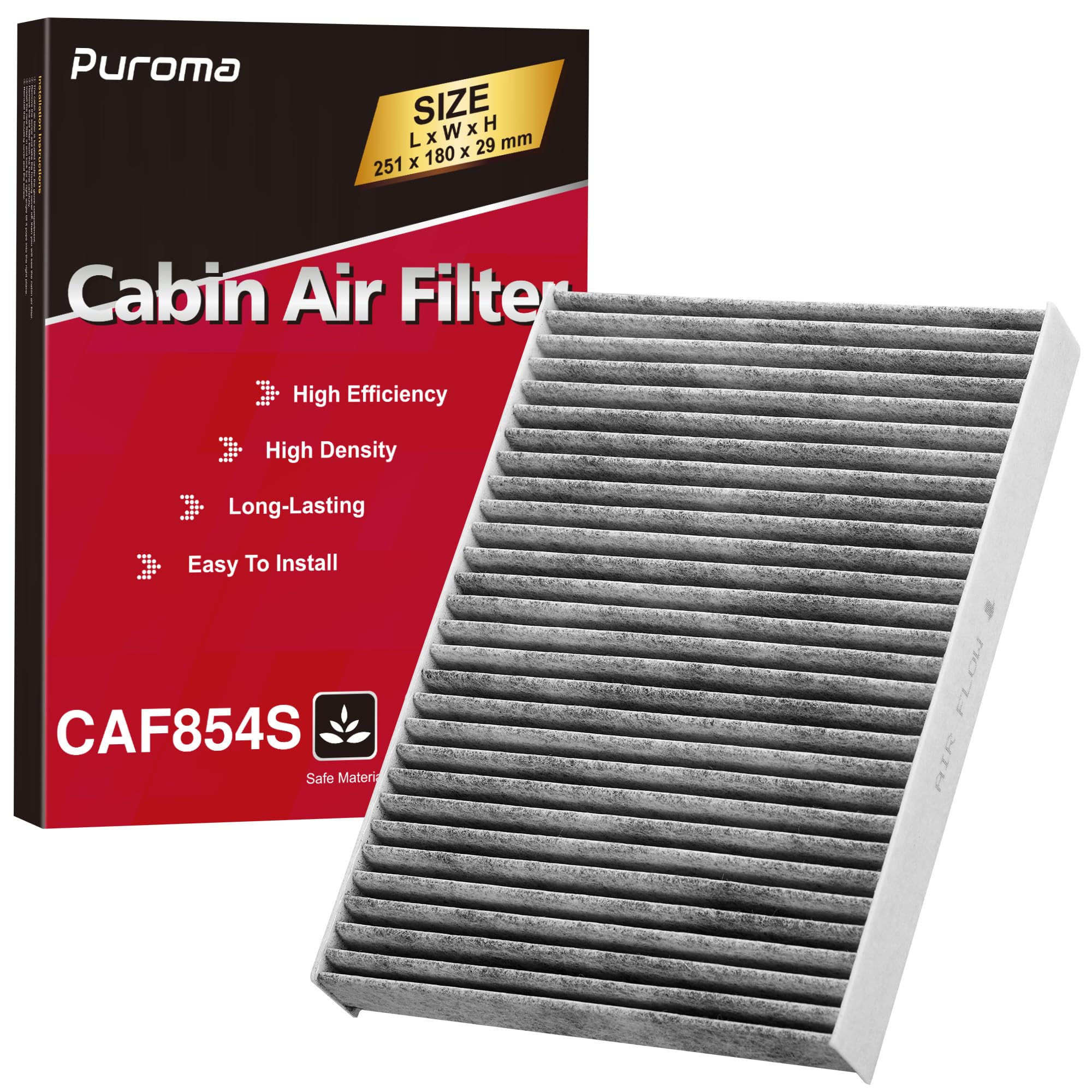 Puroma Cabin Air Filter With Activated Carbon, Replacement For Cf11854, Caf1941P, Nissan: 27277-4Bu0A And B7277-4Bu0A, Compatibl