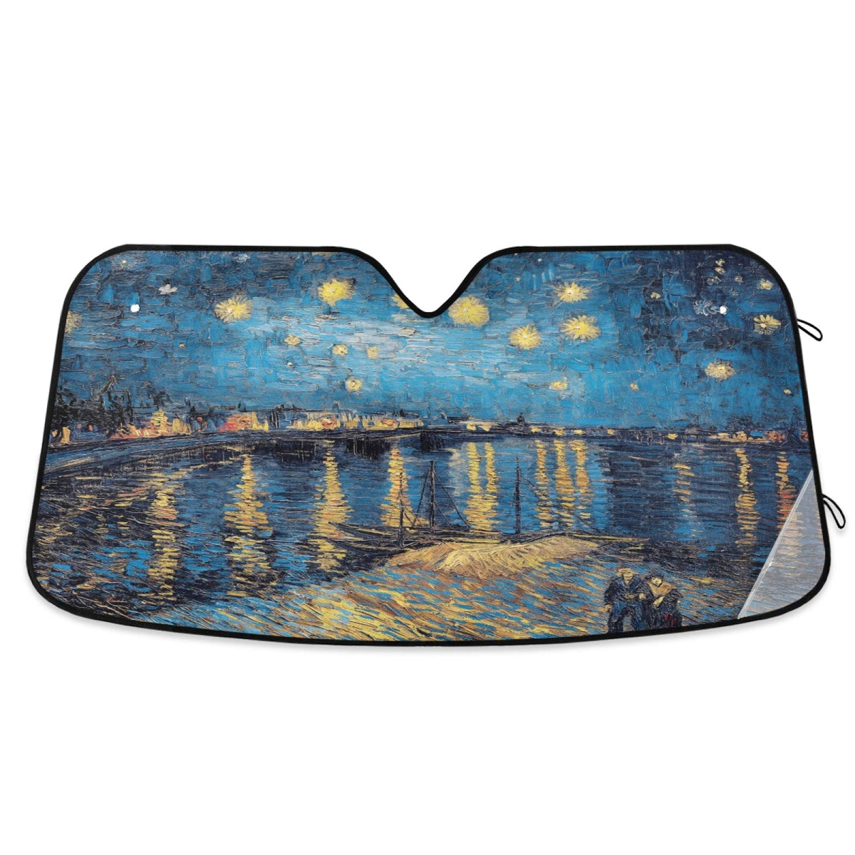 Qilmy Front Windshield Sun Shade Van Gogh Starry Night Over The Rhone Folding Sun Shield Shade, Blocks Uv Ray To Keep Your Vehic