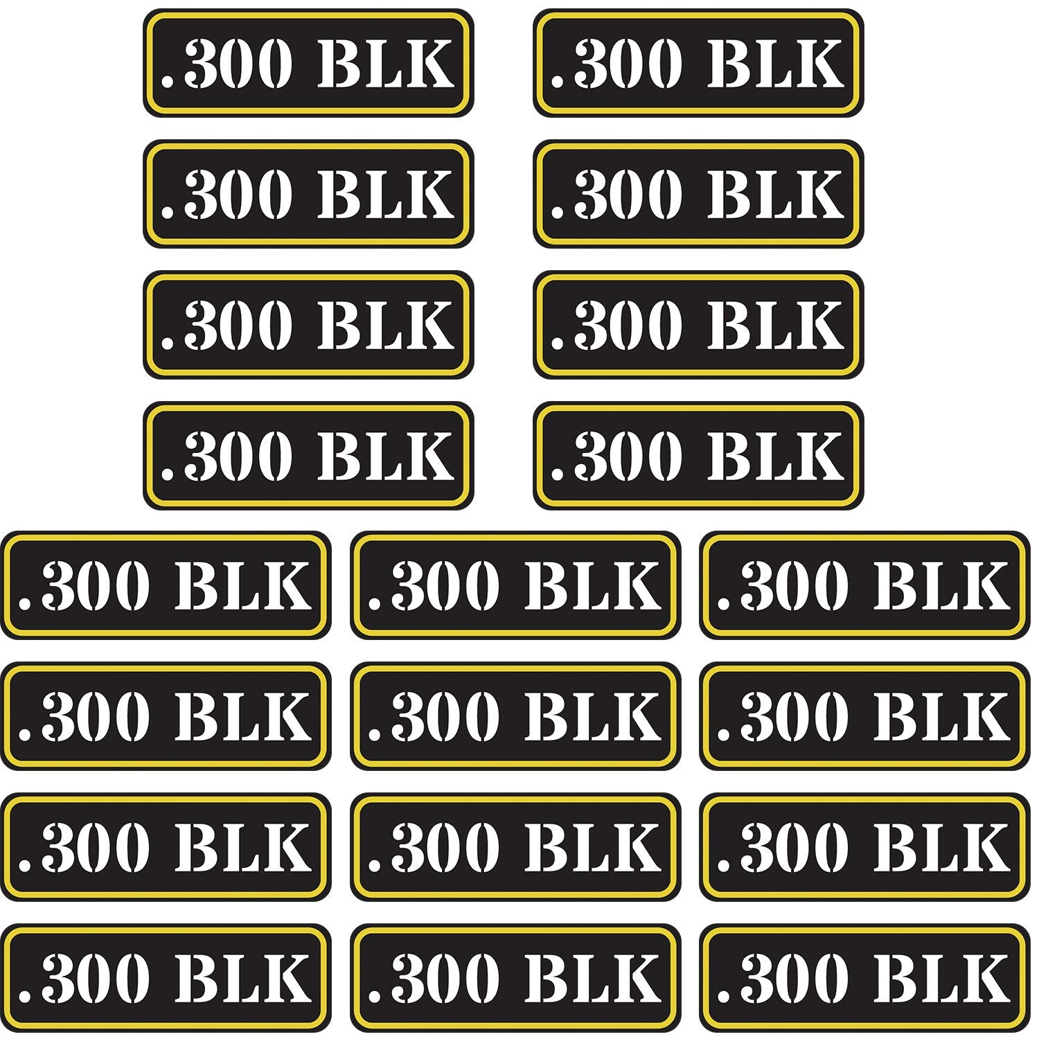 Aolamegs Ammo Can Vinyl Sticker Set Decal Label For Cans Cases Boxes .22 .223 .308 9Mm .380 .45 5.56 7.62 12Ga 300Blk (20 Pack/3