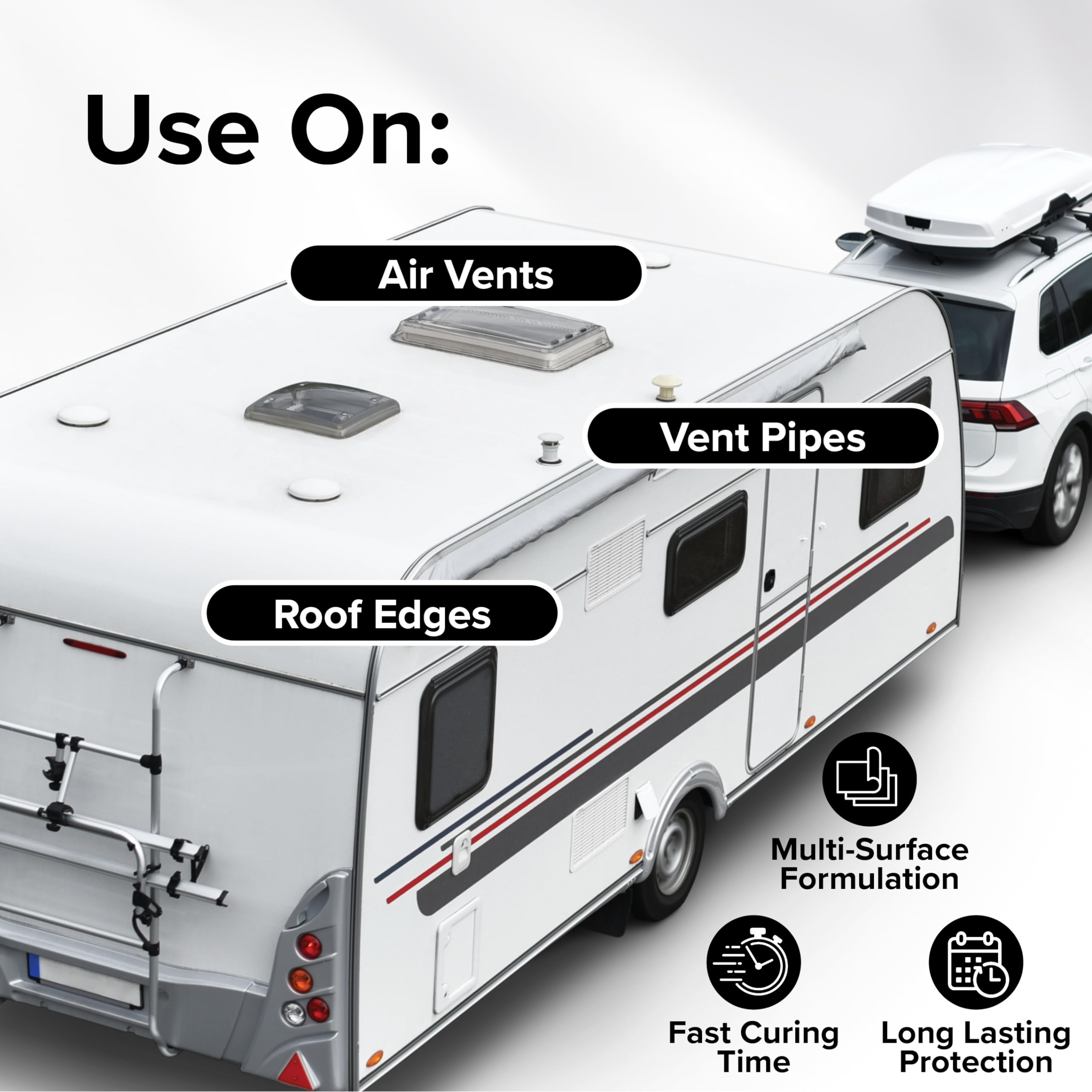 Camco Pro Tec Rv Roof 10.1 Fluid Ounce Self Leveling Edpm Sealant For Roof Edges, Vent Pipes, And Air Vents Of Rvs, Trailers, And Campers
