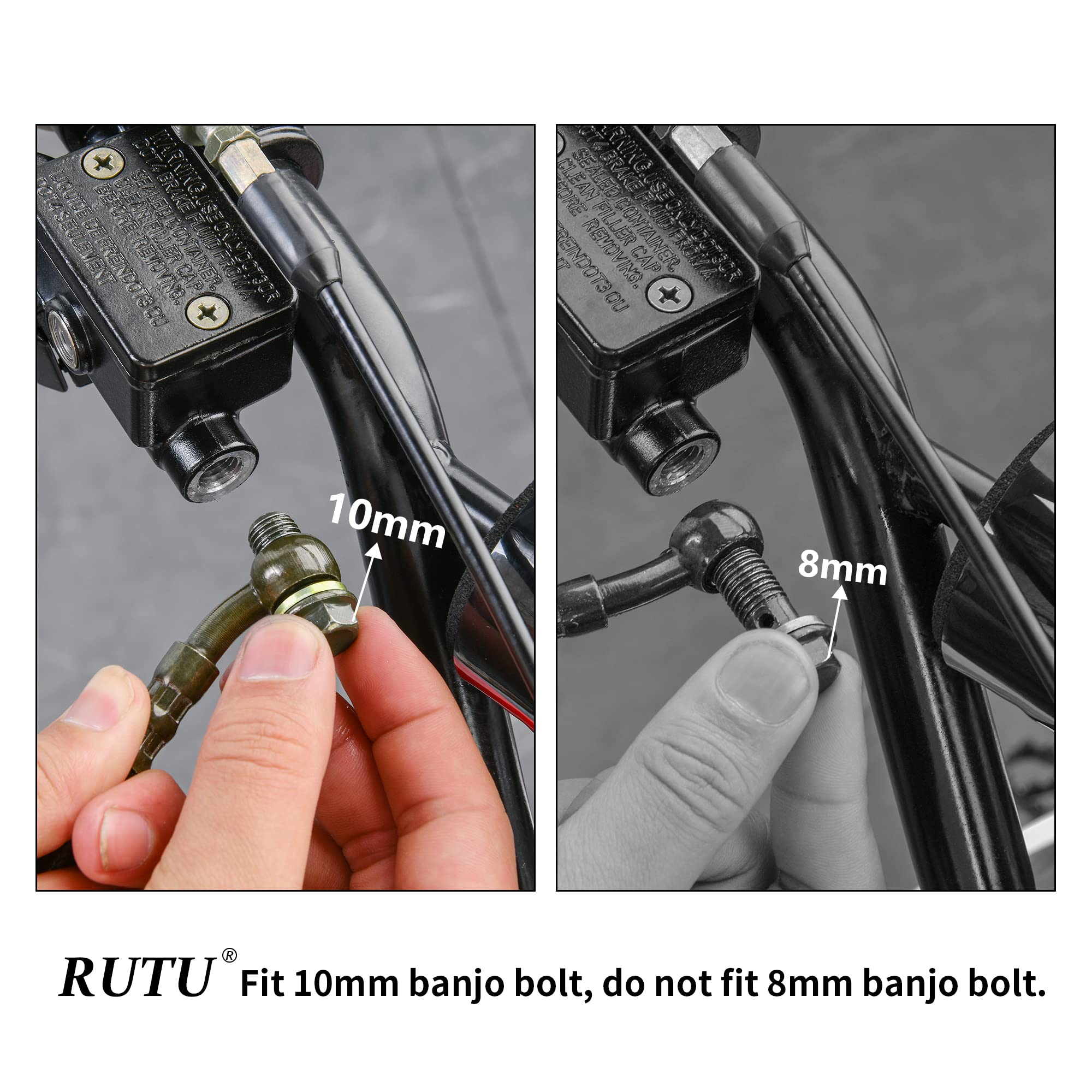 RUTU Right Hydraulic Brake Master Cylinder with Brake Lever - Replacement Disc Brake Parts for 50cc, 70cc, 90cc, 110cc, 125cc Ta
