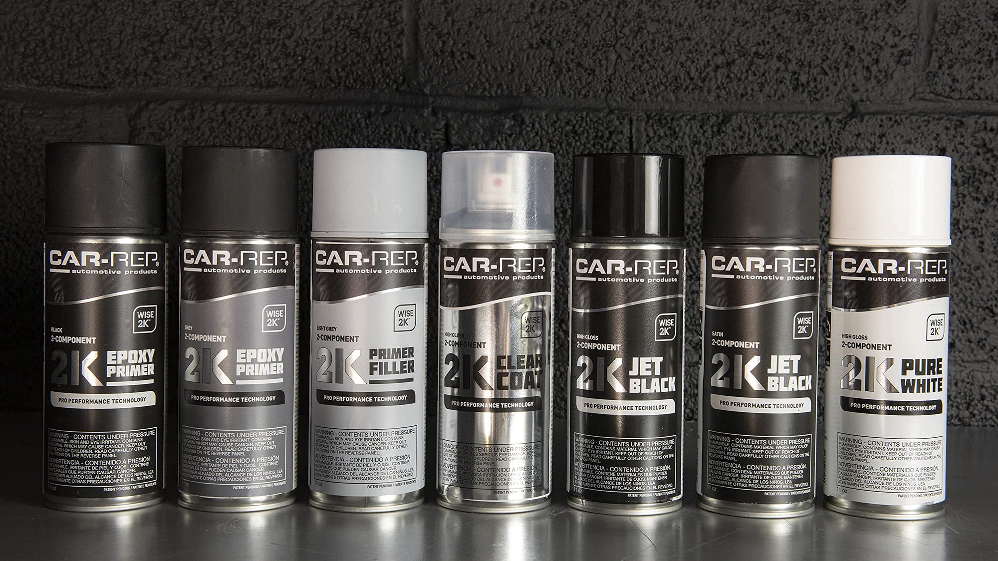 Car-Rep® 2K Epoxy Primer With Wise 2K Technology, Suitable For All Kinds Of Metals, Carbon Fiber Substrates, Most Automotive Plastics, Grey, 11Oz Aerosol Can
