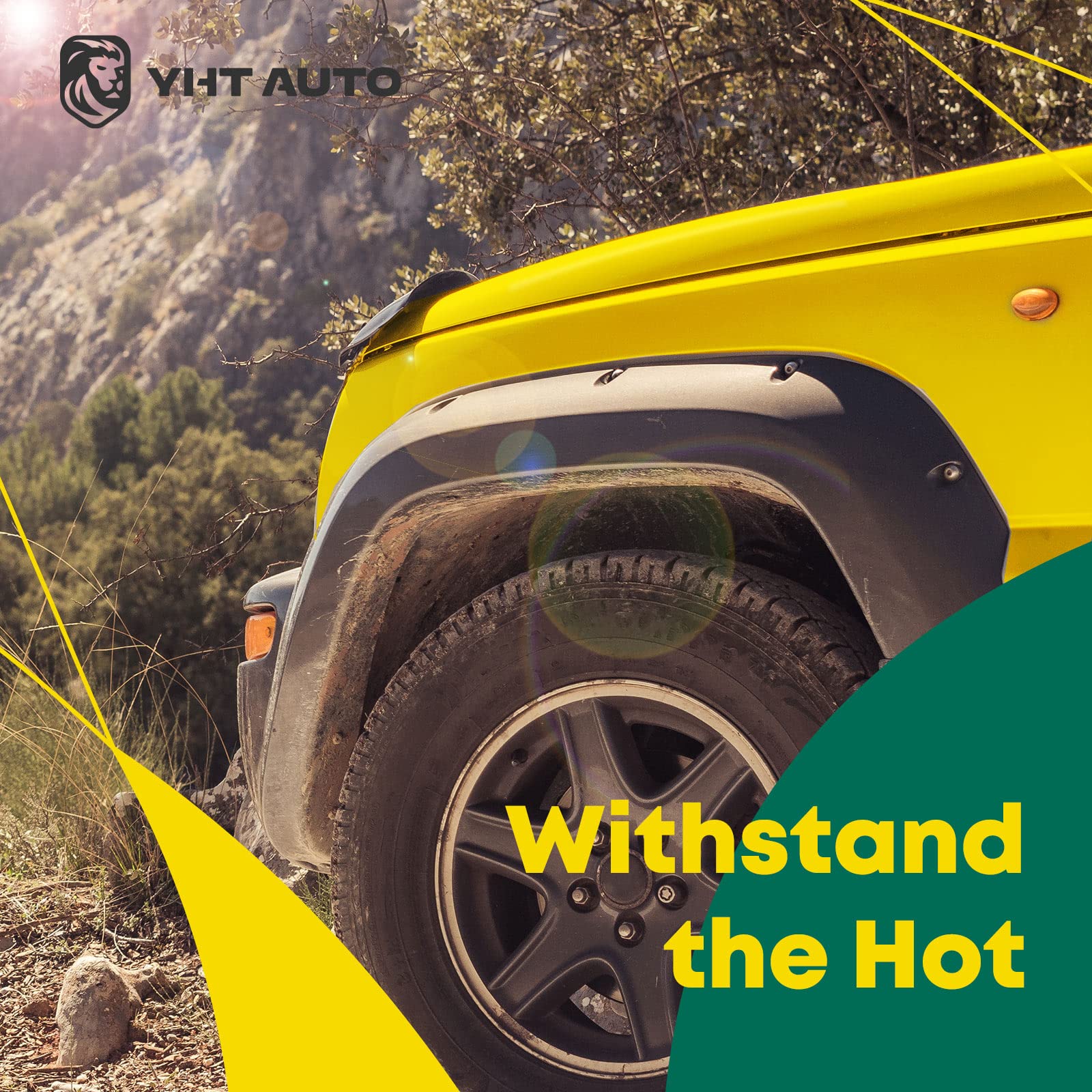 Yhtauto Pocket Style Fender Flares W/Hardware Kit Compatible With 2008-2010 Ford F-250 F-350 Super Duty, Smooth Black Wheel Cover Flare Protectors, Front & Rear, Set Of 4