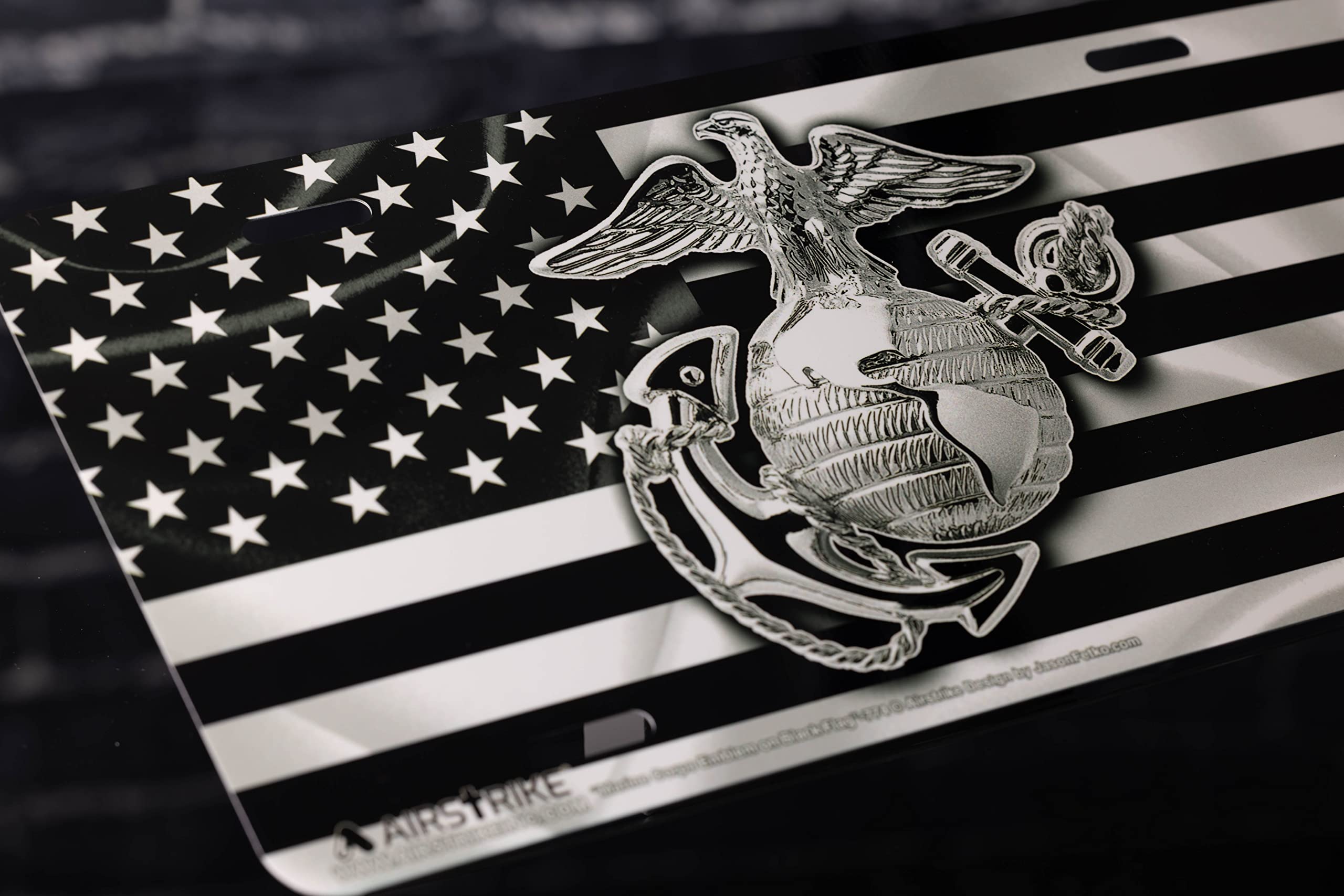 Marine Corps License Plate, Usmc License Plate, Marine License Plate, Usmc License Plates For Front Of Car, Usmc Black Flag Lice