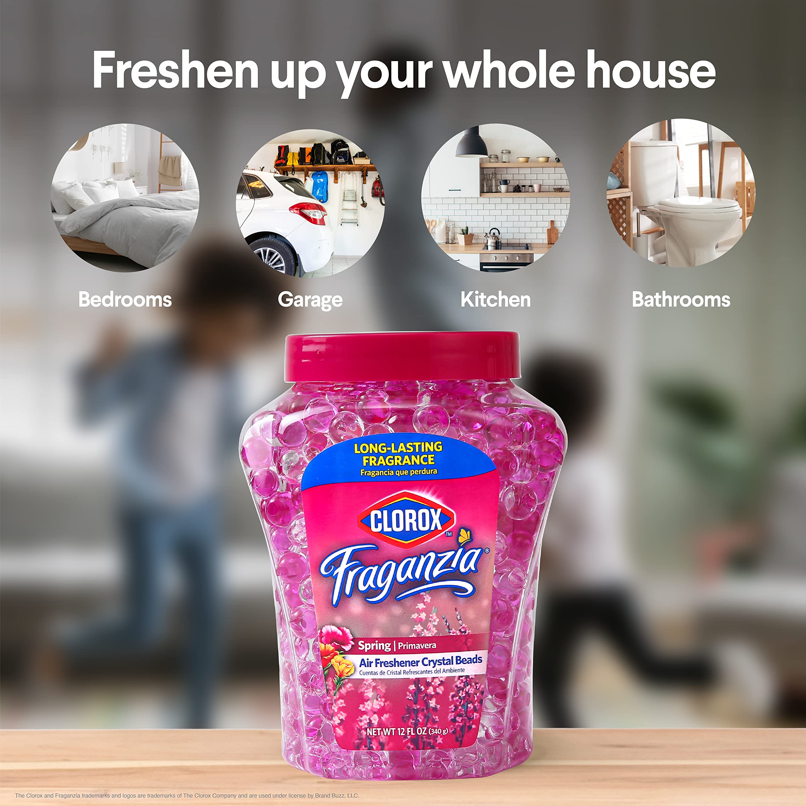 Clorox Fraganzia Crystal Beads Air Freshener Value Pack | Long-Lasting Air Freshener Beads | Gel Beads Air Freshener in Spring S