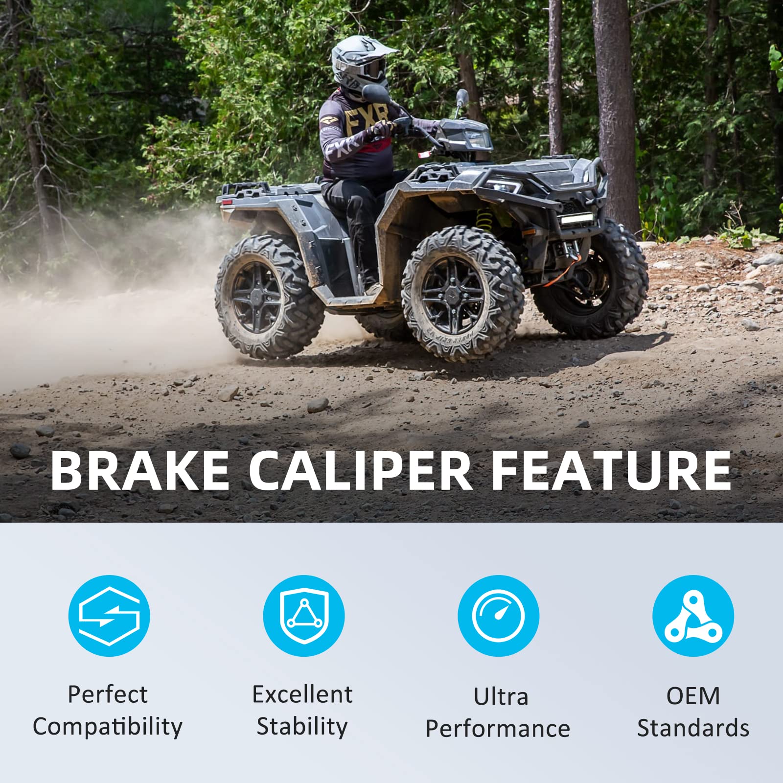 Rear Left Right Brake Caliper Assembly For Polaris Scrambler 1000 Xp Sportsman 550 X2 850 High Lifter 1000 High Lifter 1000 High Lifter Xp 1000 Touring 1000 Xp 1000 Touring Xp 1911301 1911302