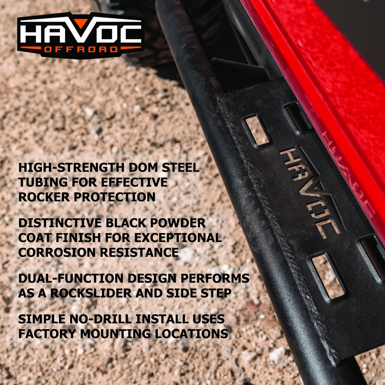 Havoc Offroad Trailcrawler Steps | Pair, Steel, Black | Hfb-06-002 | Fits 2021-2024 Ford Bronco 4-Door