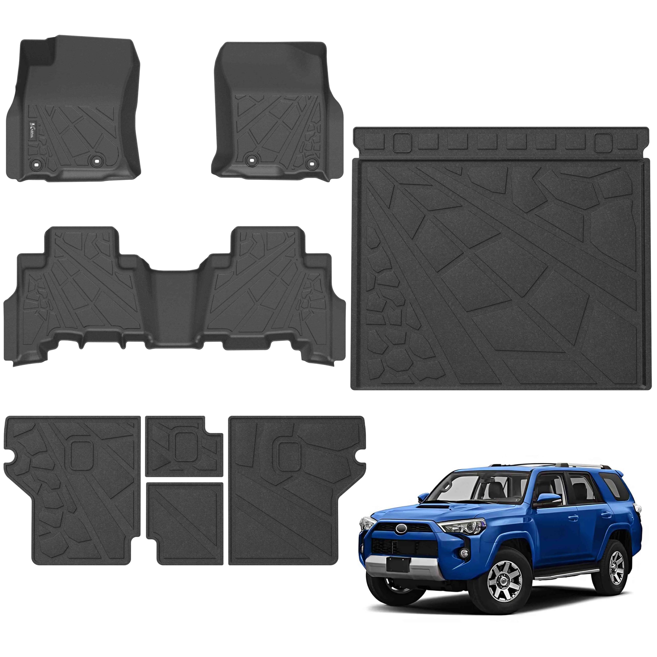 Karpal Floor Mats Cargo Liners | Fits 2013-2024 Toyota 4Runner 5Th Generation (Include Trd), Front & 2Nd Row & Cargo & Seats Bac