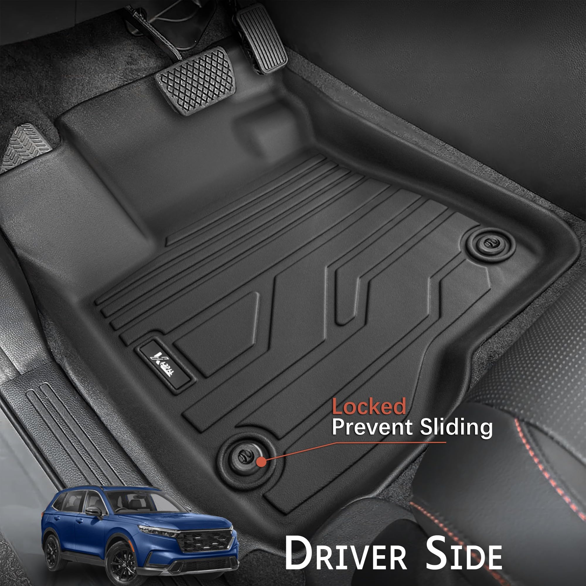 All Weather Floor Mats Fit For 2023 2024 2025 Honda Crv & Cr-V Hybrid (Include Sport L), Tpe Rubber Floor Liners With Cargo Mat