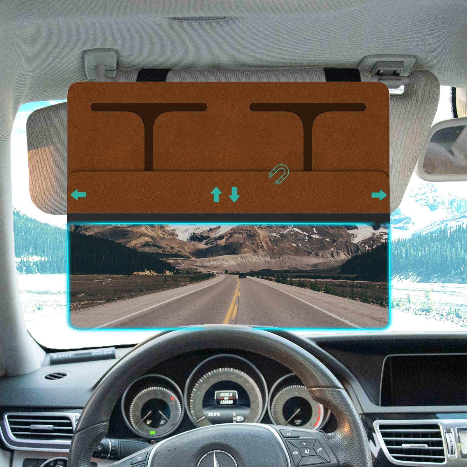 Nazzo Car Visor Extender Polarized, Sun Visor Extender For Car Attachment Sun Blocker, Anti-Glare Removable Pc Lens To Expand Su