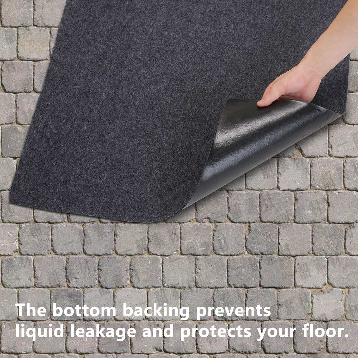 Meitola Cleanable Floor Oil Spill Mat, Oil Absorbing Pad Durable Protective Surface Can Be Used For Car Oil Change (46In36In)